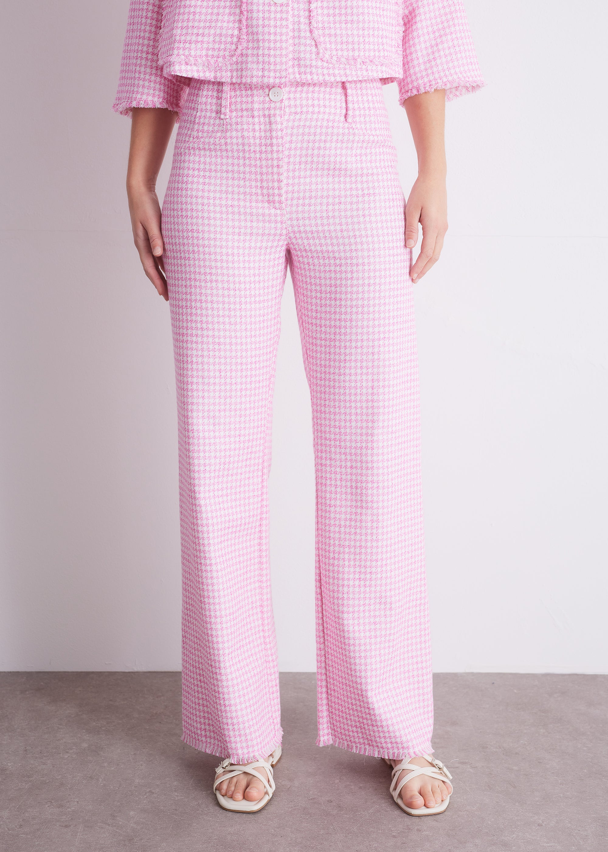 Gerade Hose aus Baumwoll-Hanf-Mischung