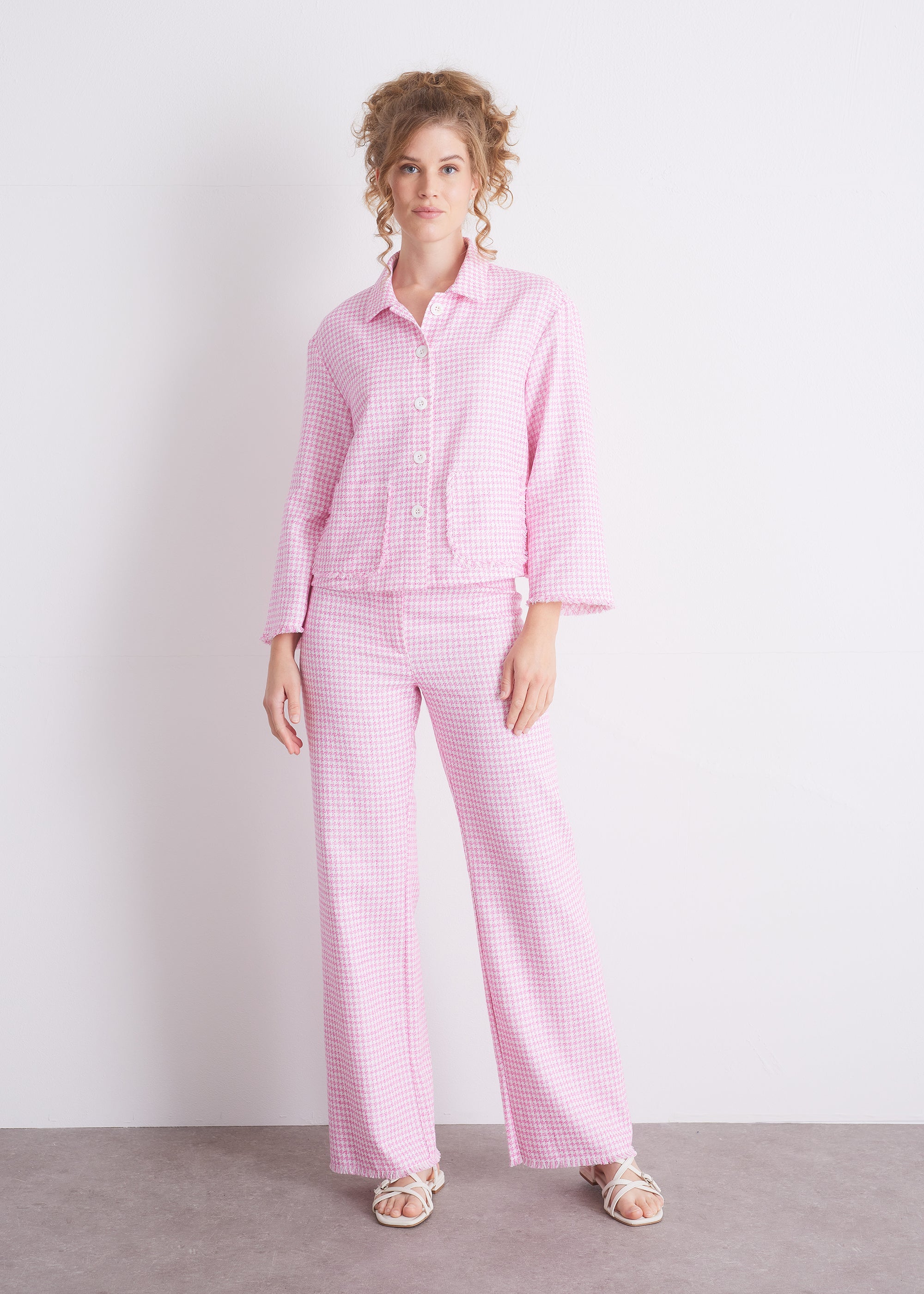 Gerade Hose aus Baumwoll-Hanf-Mischung