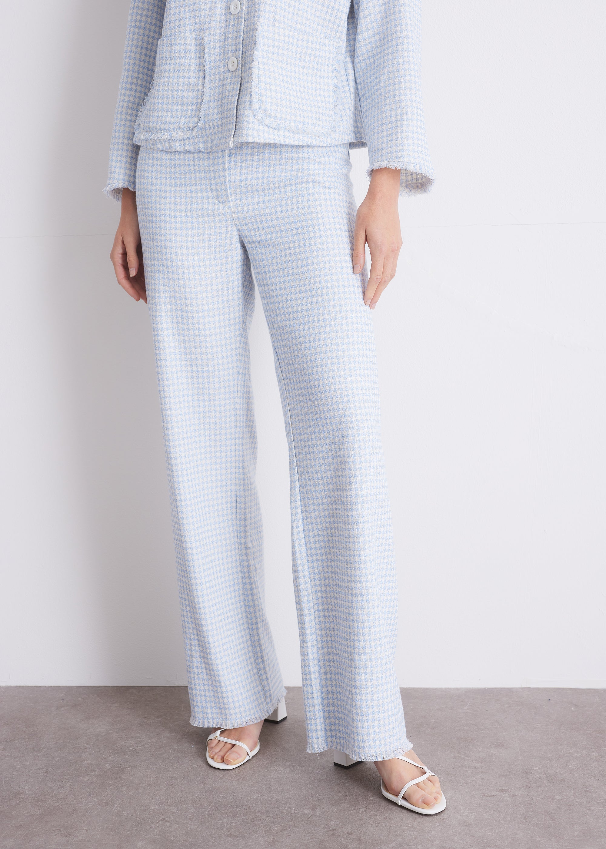 Gerade Hose aus Baumwoll-Hanf-Mischung