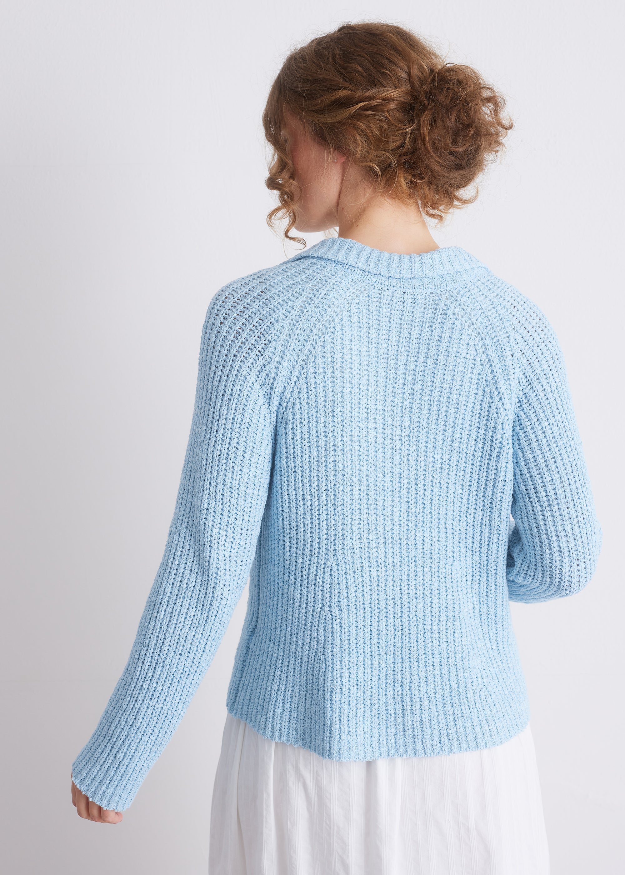 Strickjacke mit Strukturmasche und Reverskragen