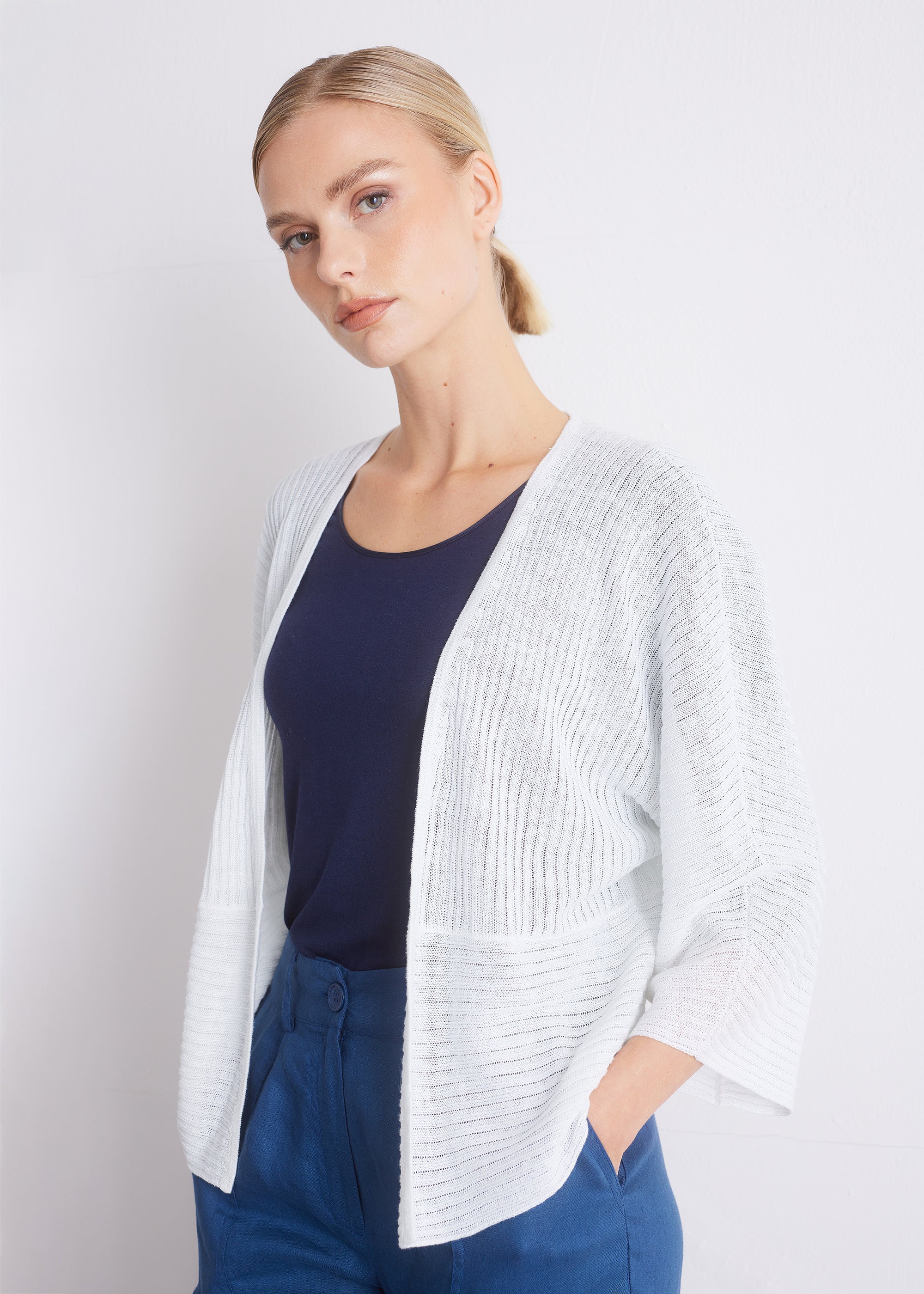 Cardigan aus reinem Leinen