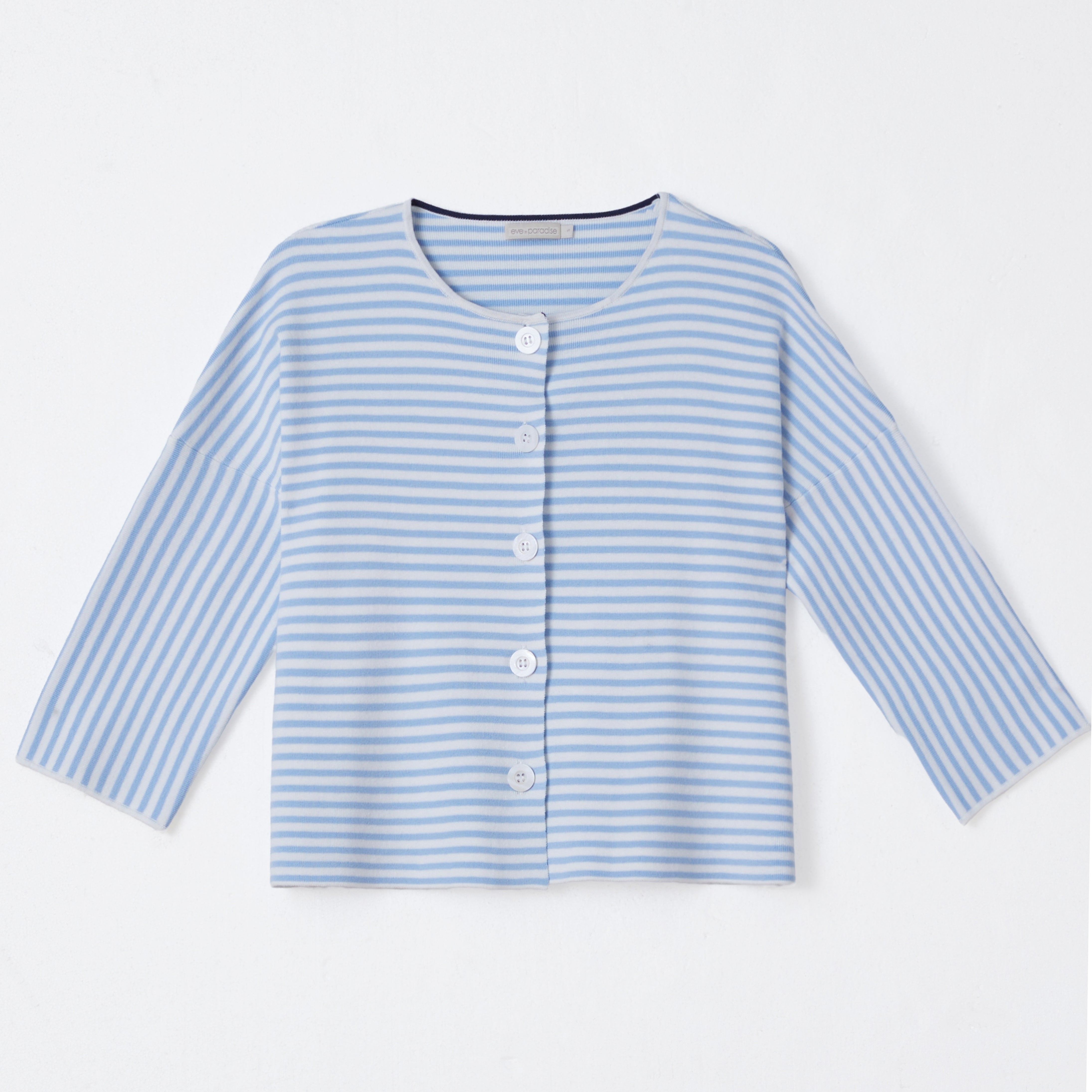 Gestreifter Strickcardigan aus GOTS-Baumwolle