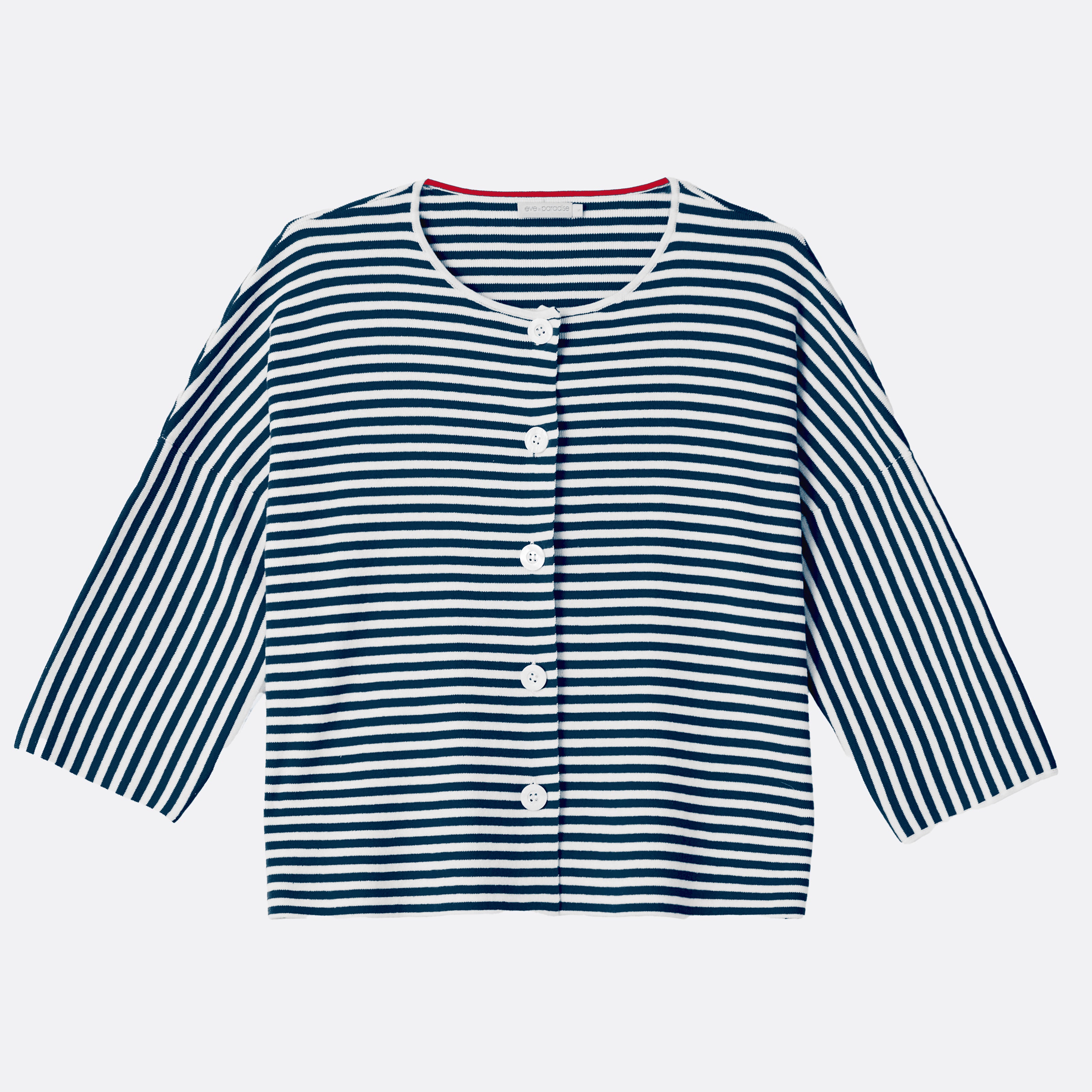 Gestreifter Strickcardigan aus GOTS-Baumwolle