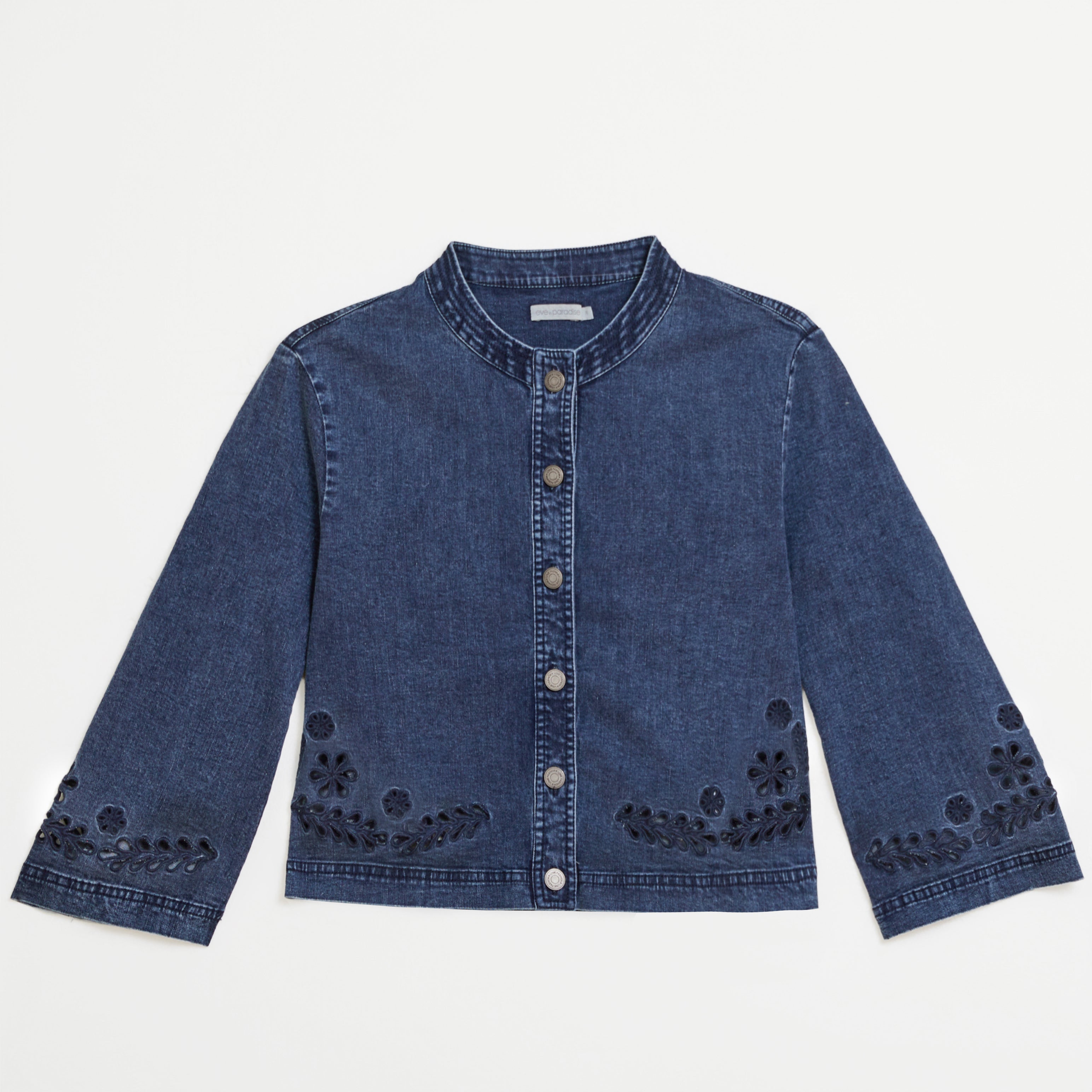 Jeansjacke mit Stickerei