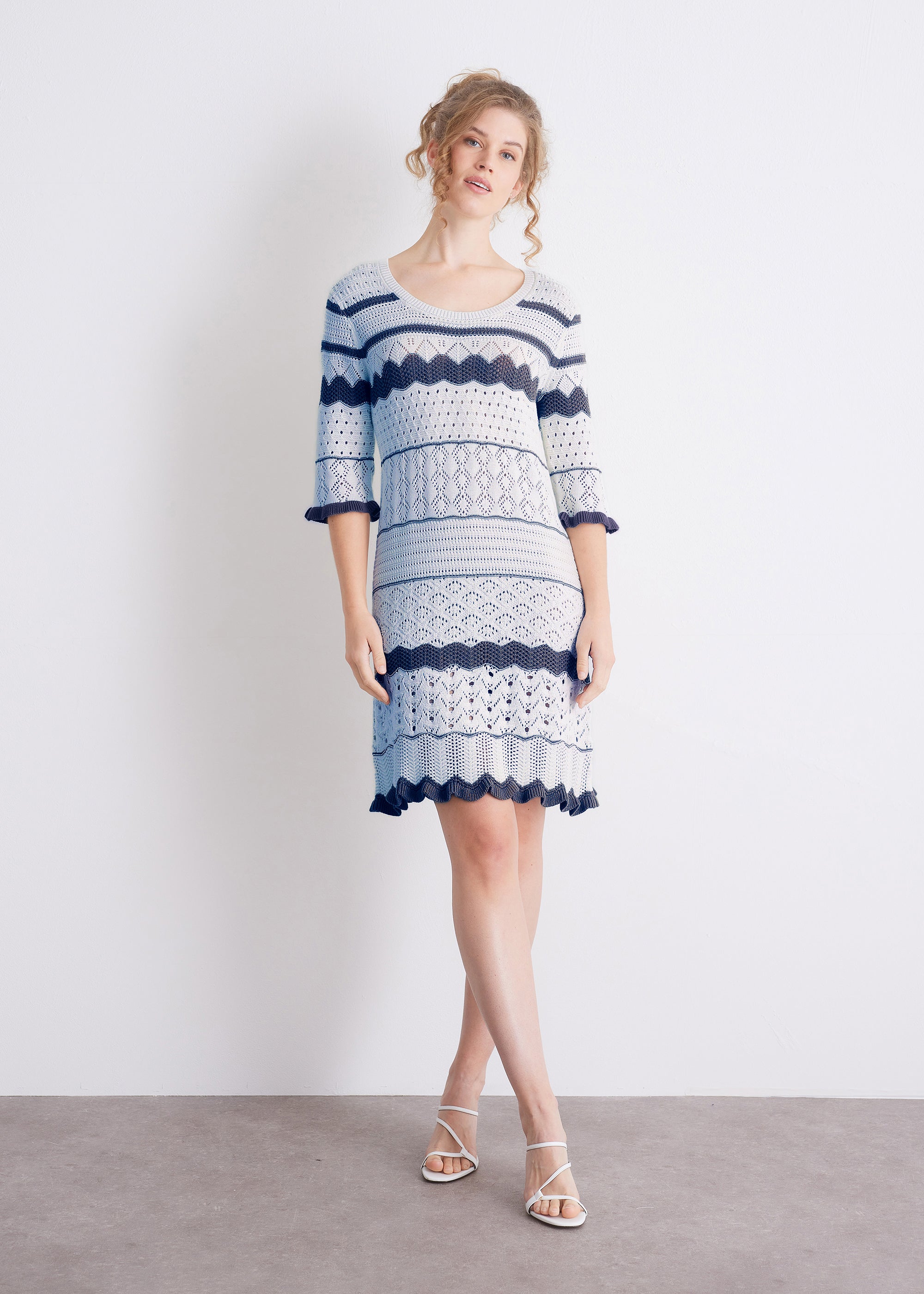 Ajourstrickkleid aus GOTS-zertifizierter Baumwolle