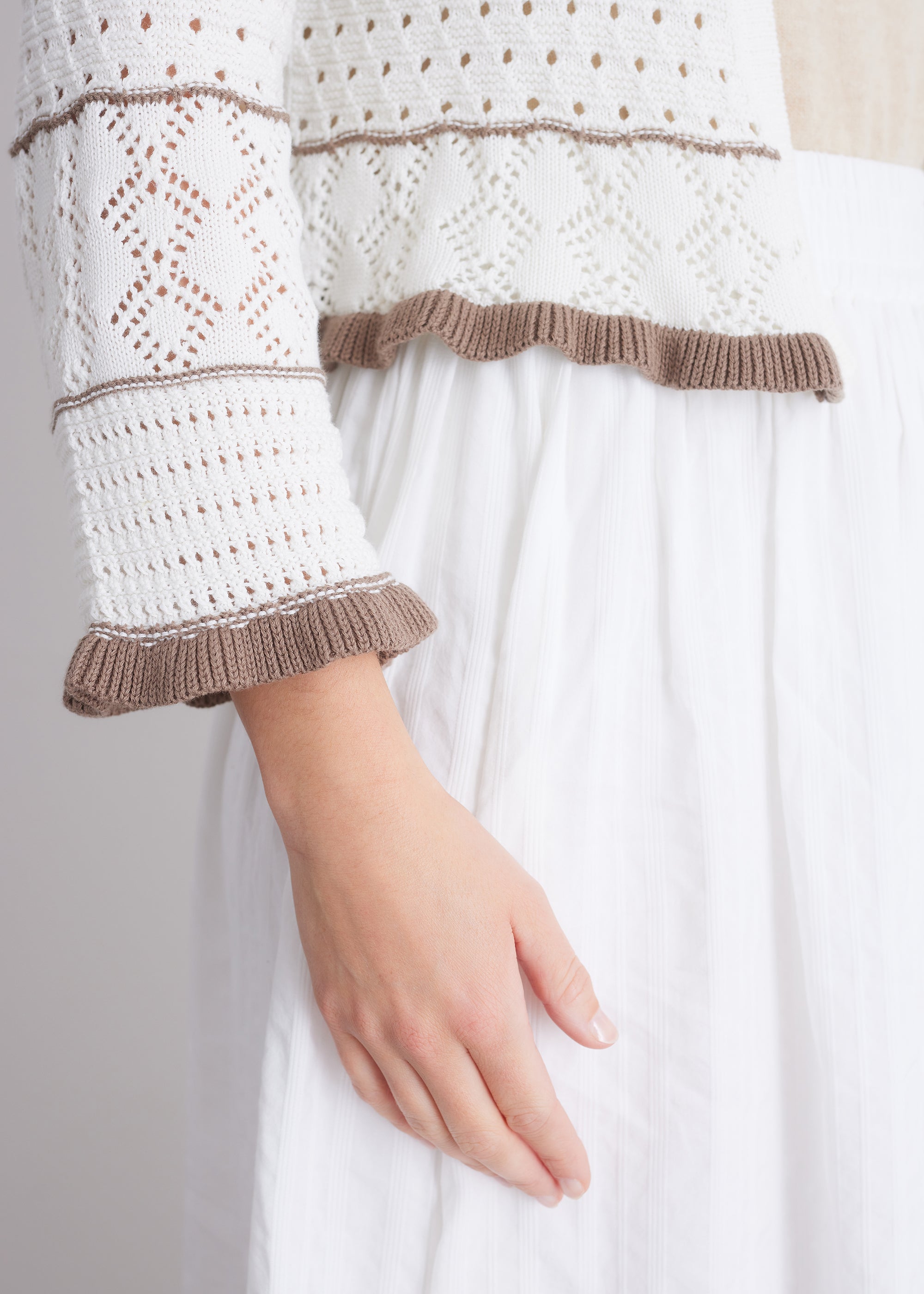 Ajourstrick-Cardigan aus Baumwolle