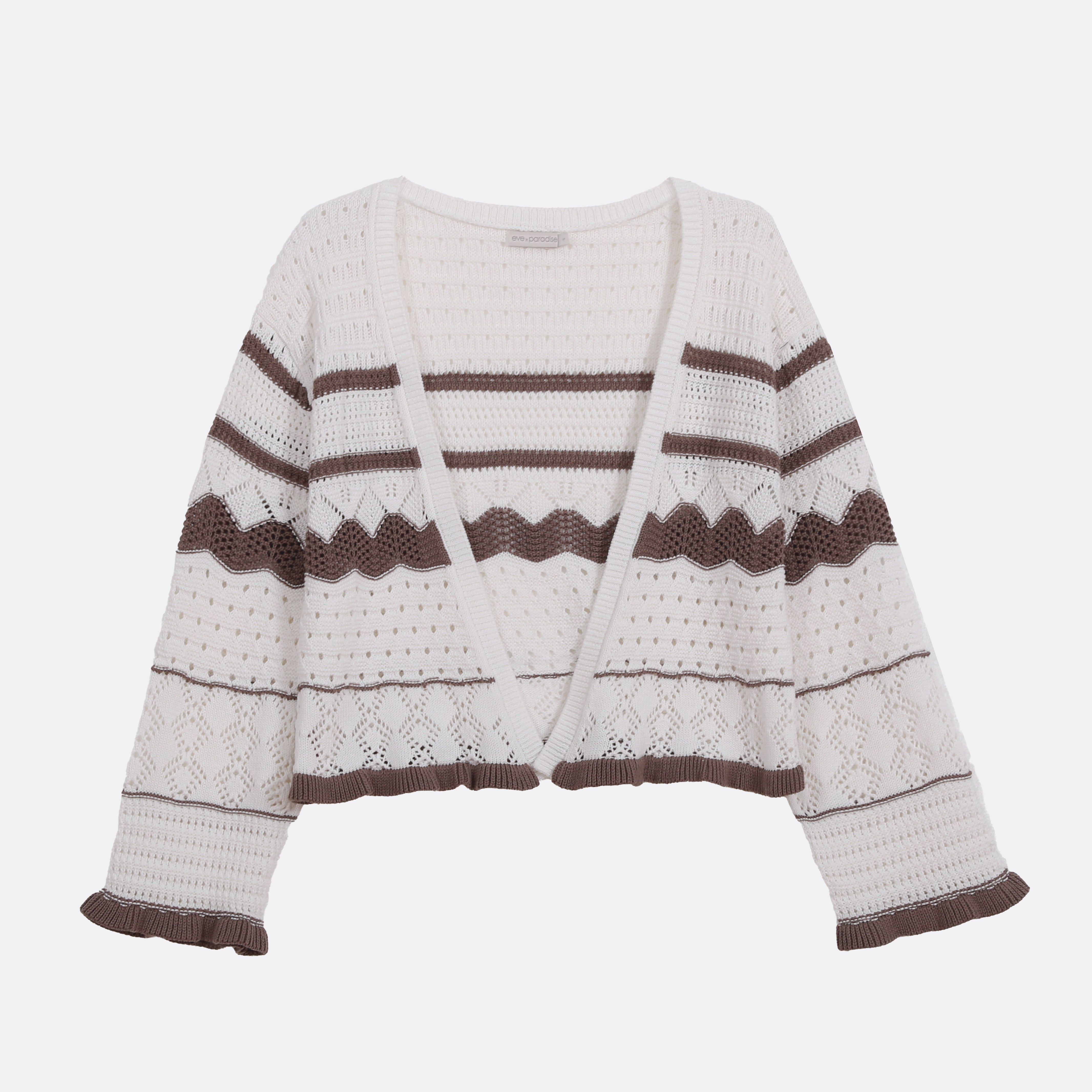 Ajourstrick-Cardigan aus Baumwolle