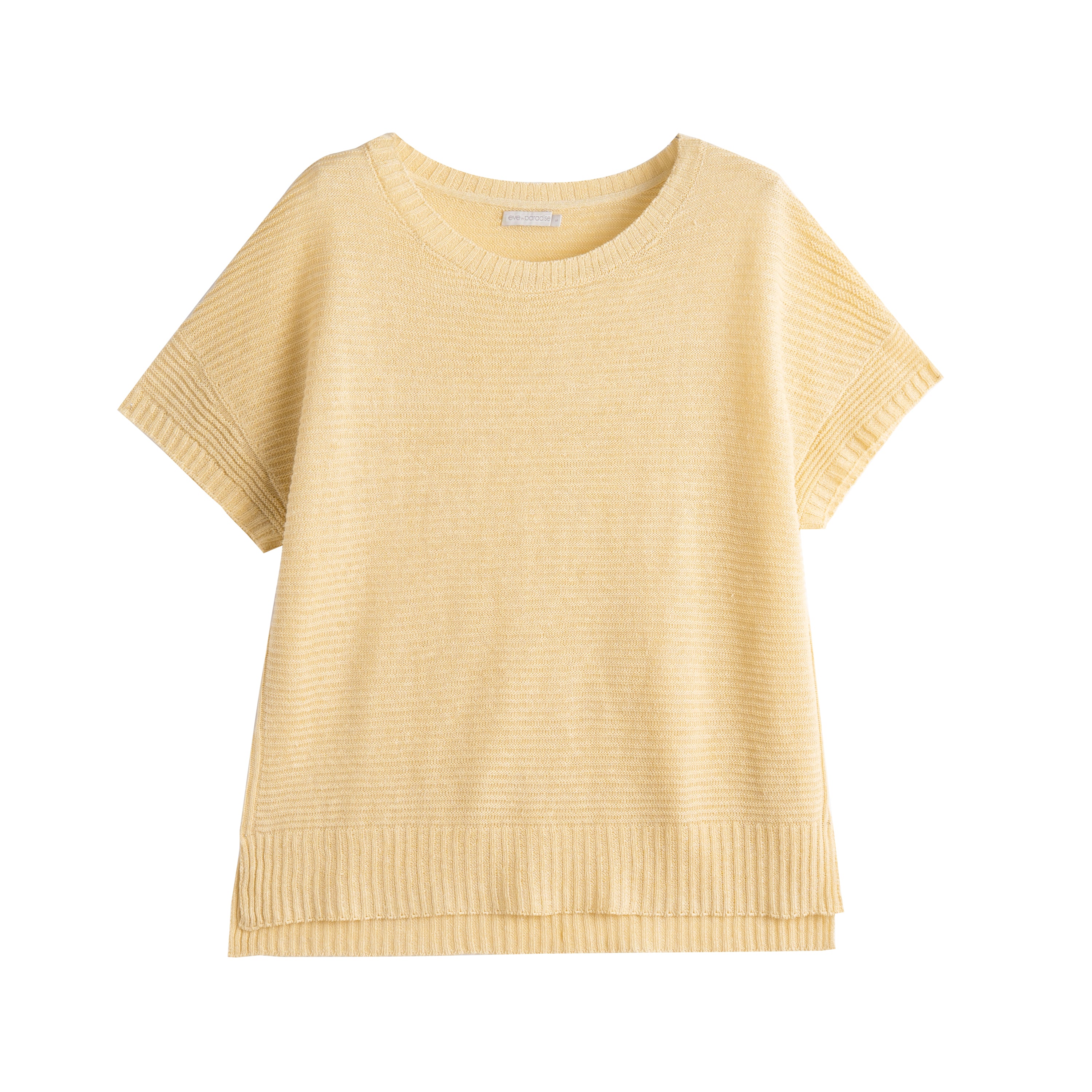 Leinenstrickshirt mit Seitenschlitzen