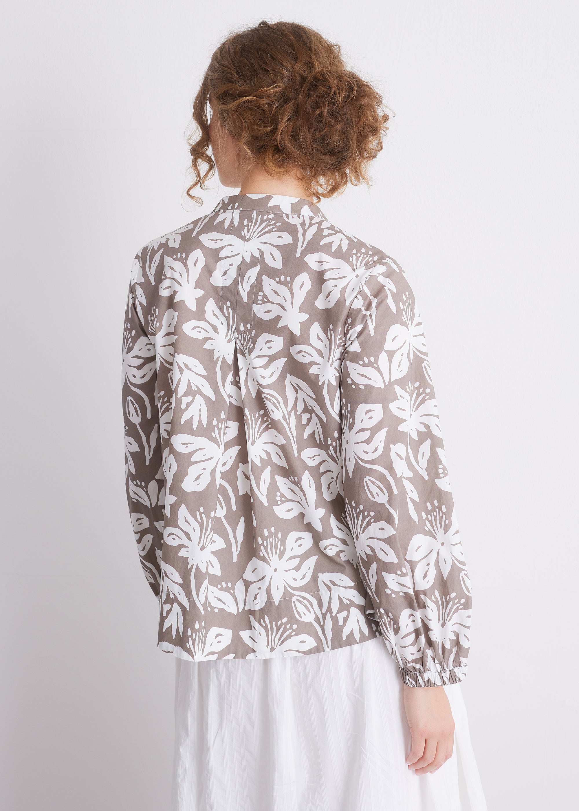 Gemusterte Bluse aus OCS-Baumwolle