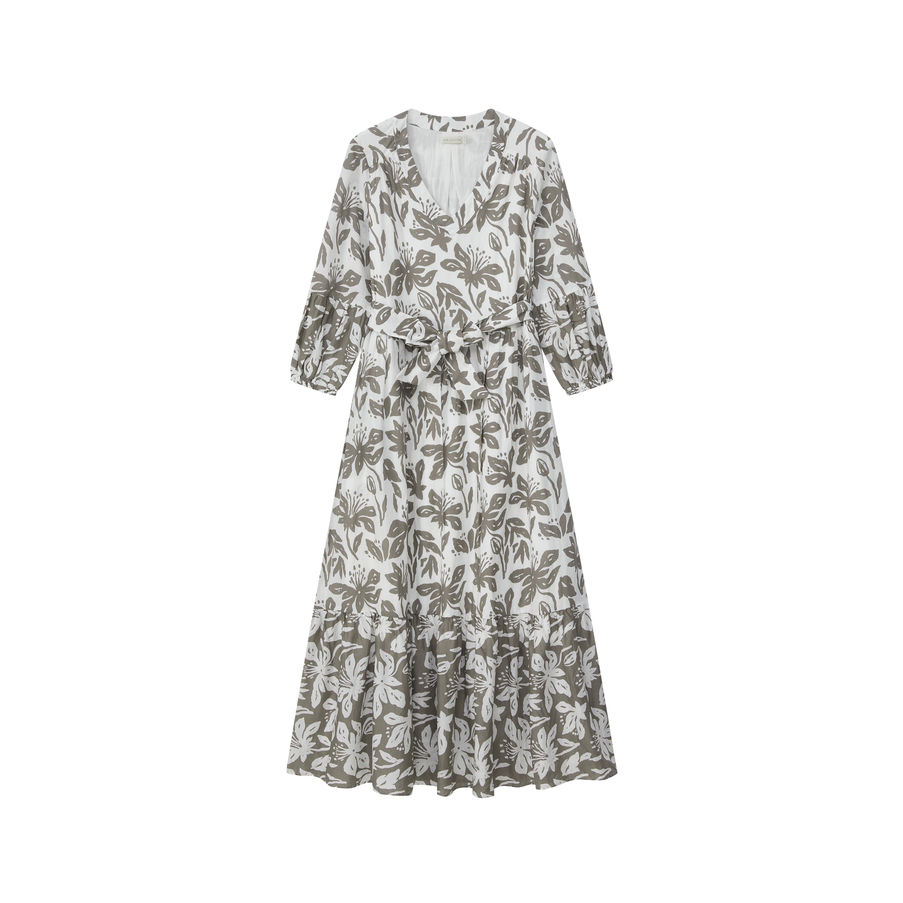 Gemustertes Midikleid aus OCS-zertifizierter Baumwolle