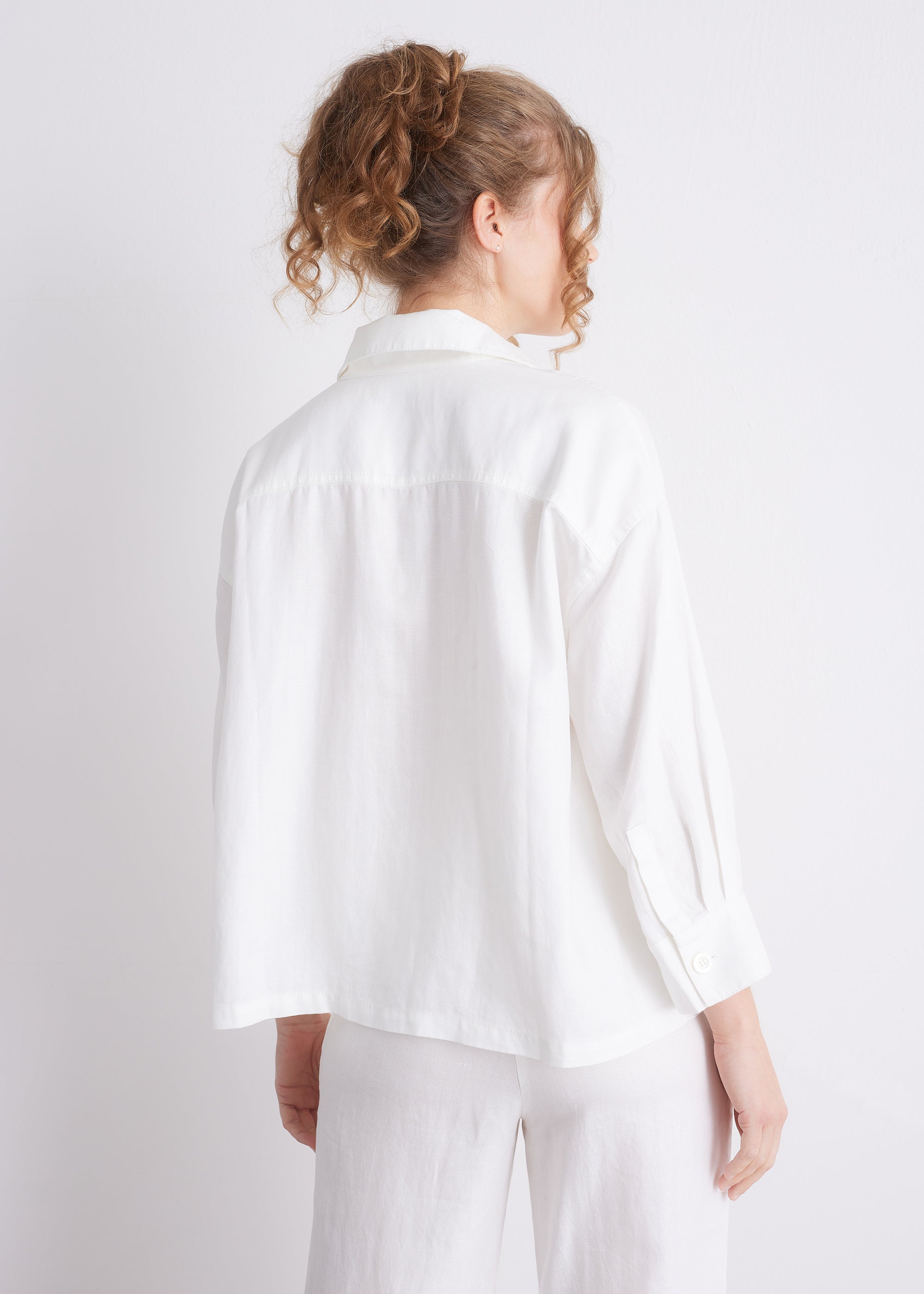 Bluse aus Lyocell-Leinen-Mix