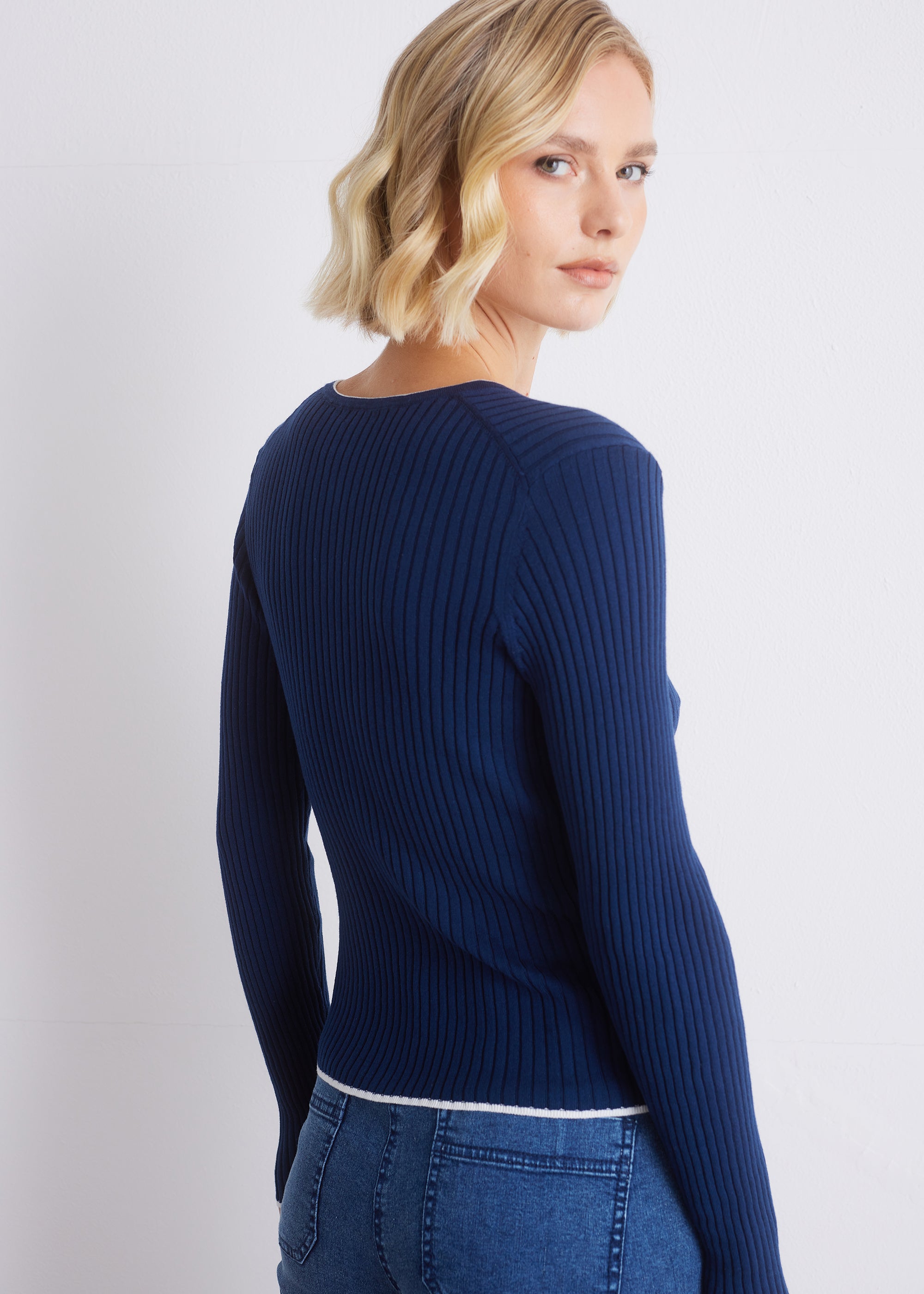 Rippstrick-Cardigan aus 100 % GOTS-zertifizierter Baumwolle