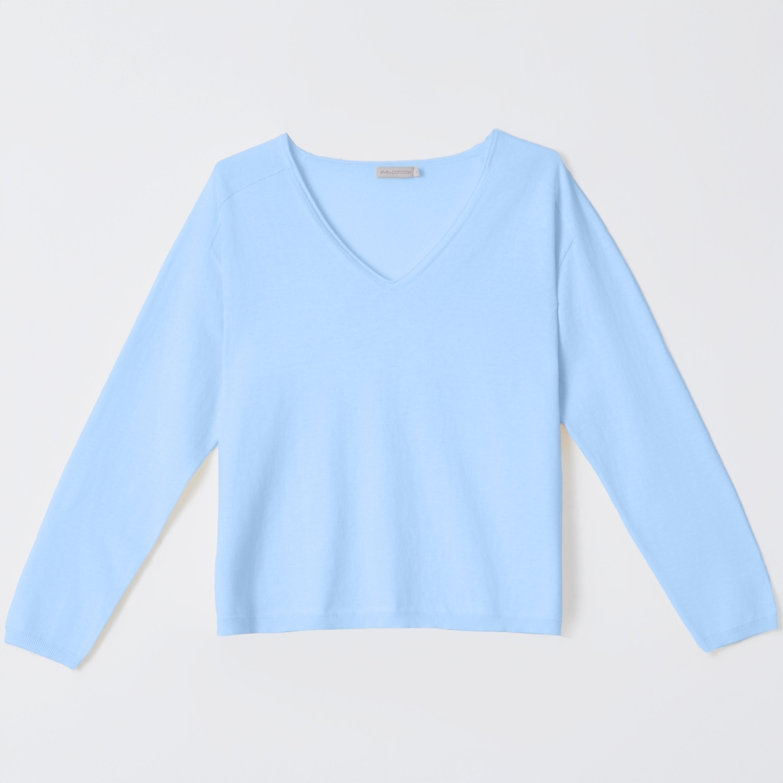 V-Ausschnitt-Pullover aus Baumwoll-Kaschmir-Mix (GOTS-zertifiziert)