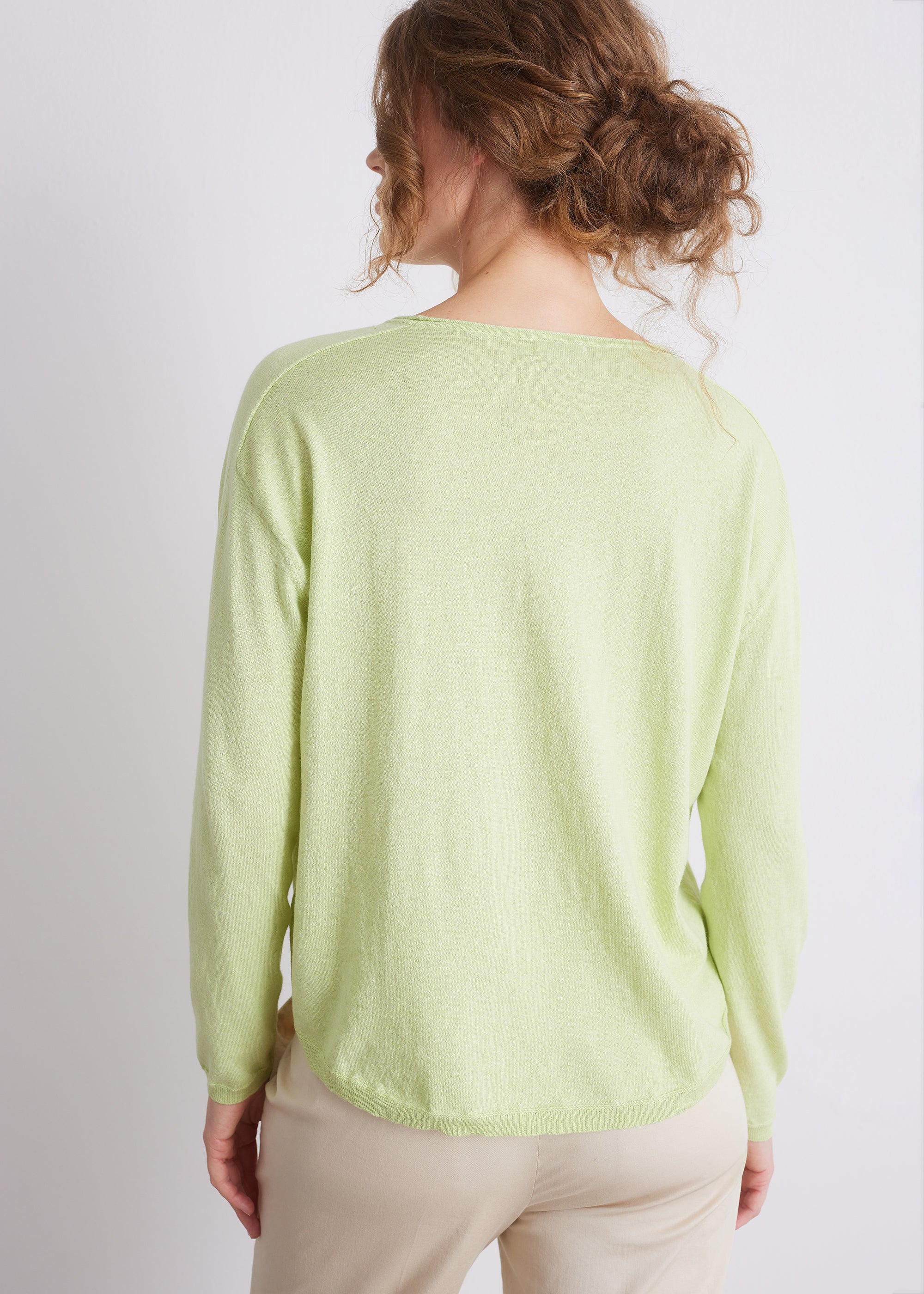 V-Ausschnitt-Pullover aus Baumwoll-Kaschmir-Mix (GOTS-zertifiziert)