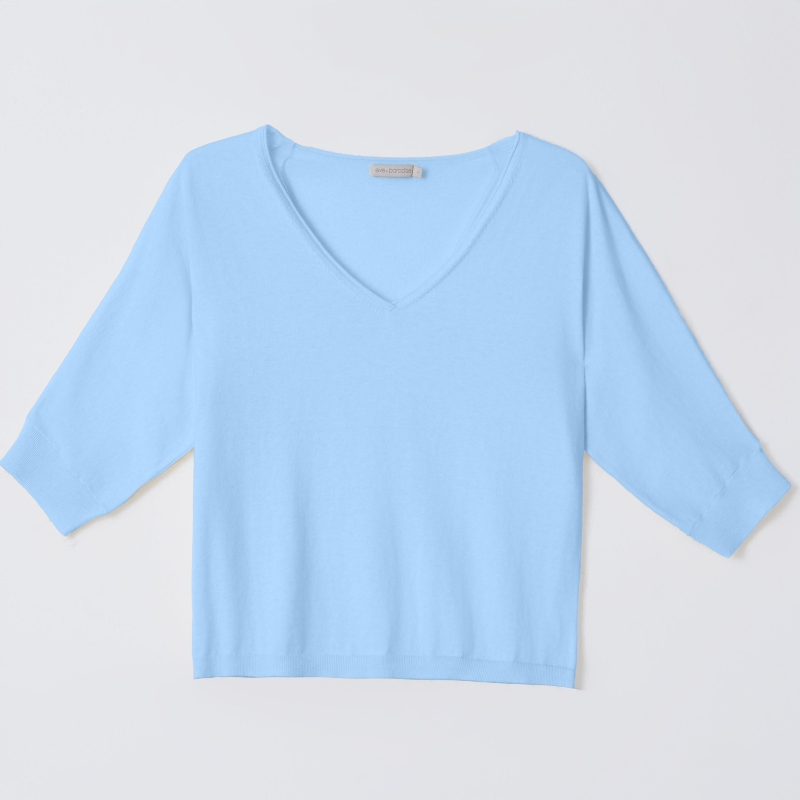 V-Ausschnitt-Pullover aus Baumwoll-Kaschmir-Mix