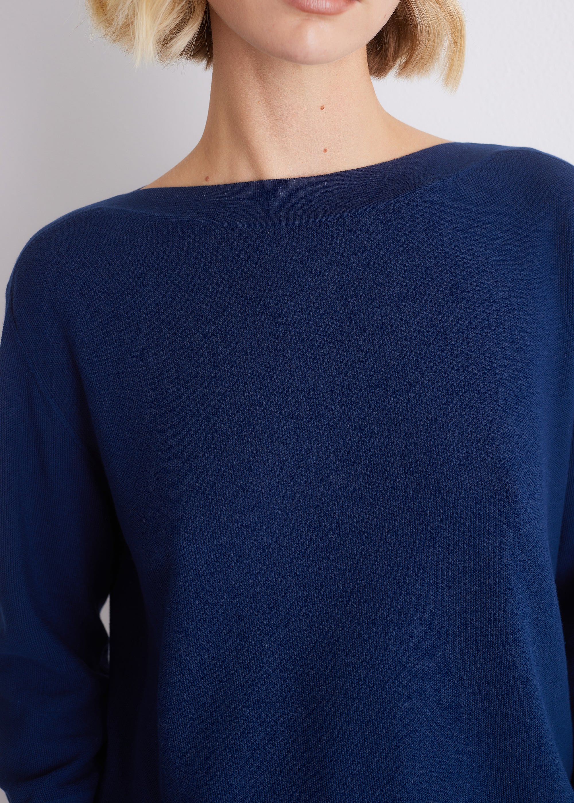 Feinstrickpullover aus Baumwoll-Seide-Mix