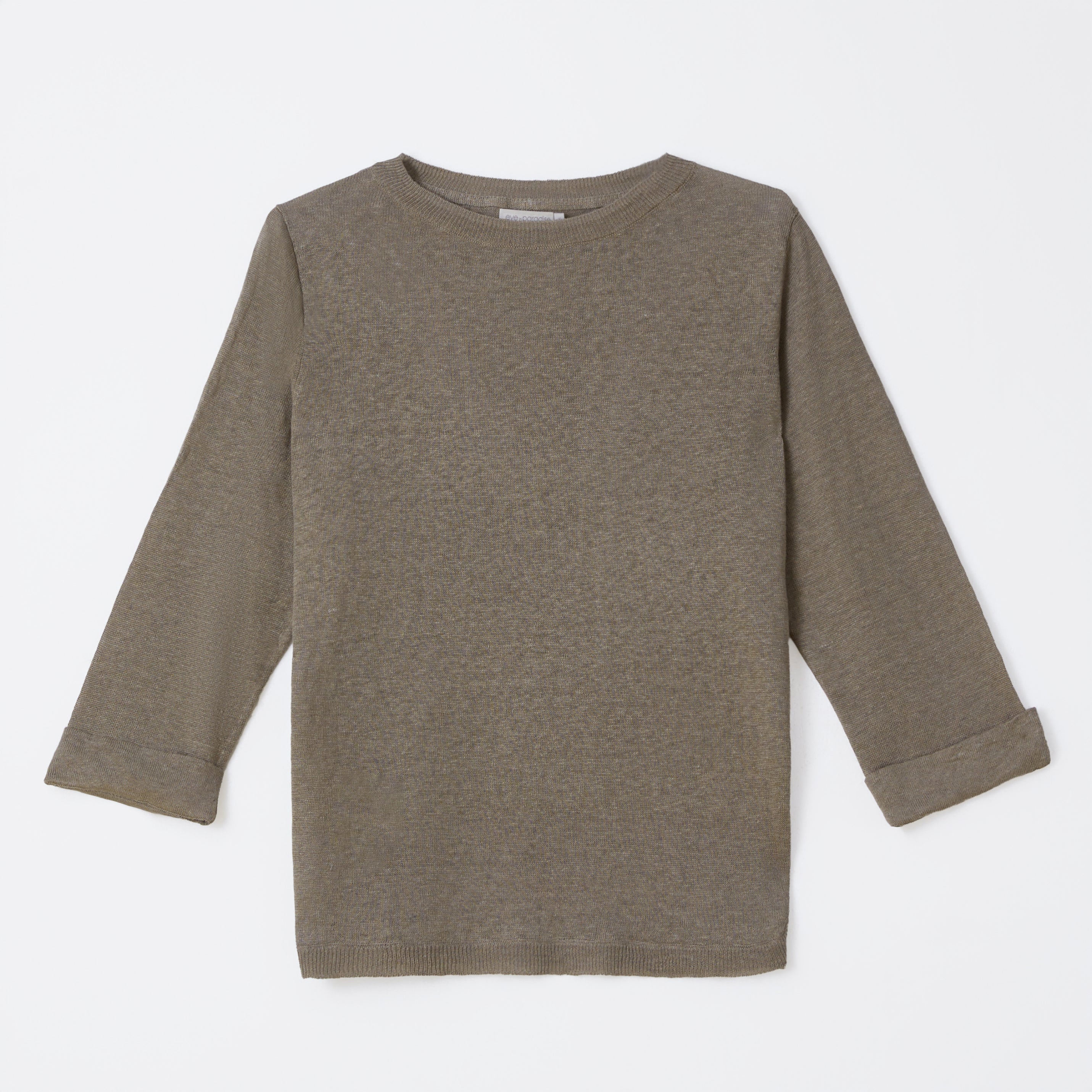 Leinenpullover mit Rundhalsausschnitt