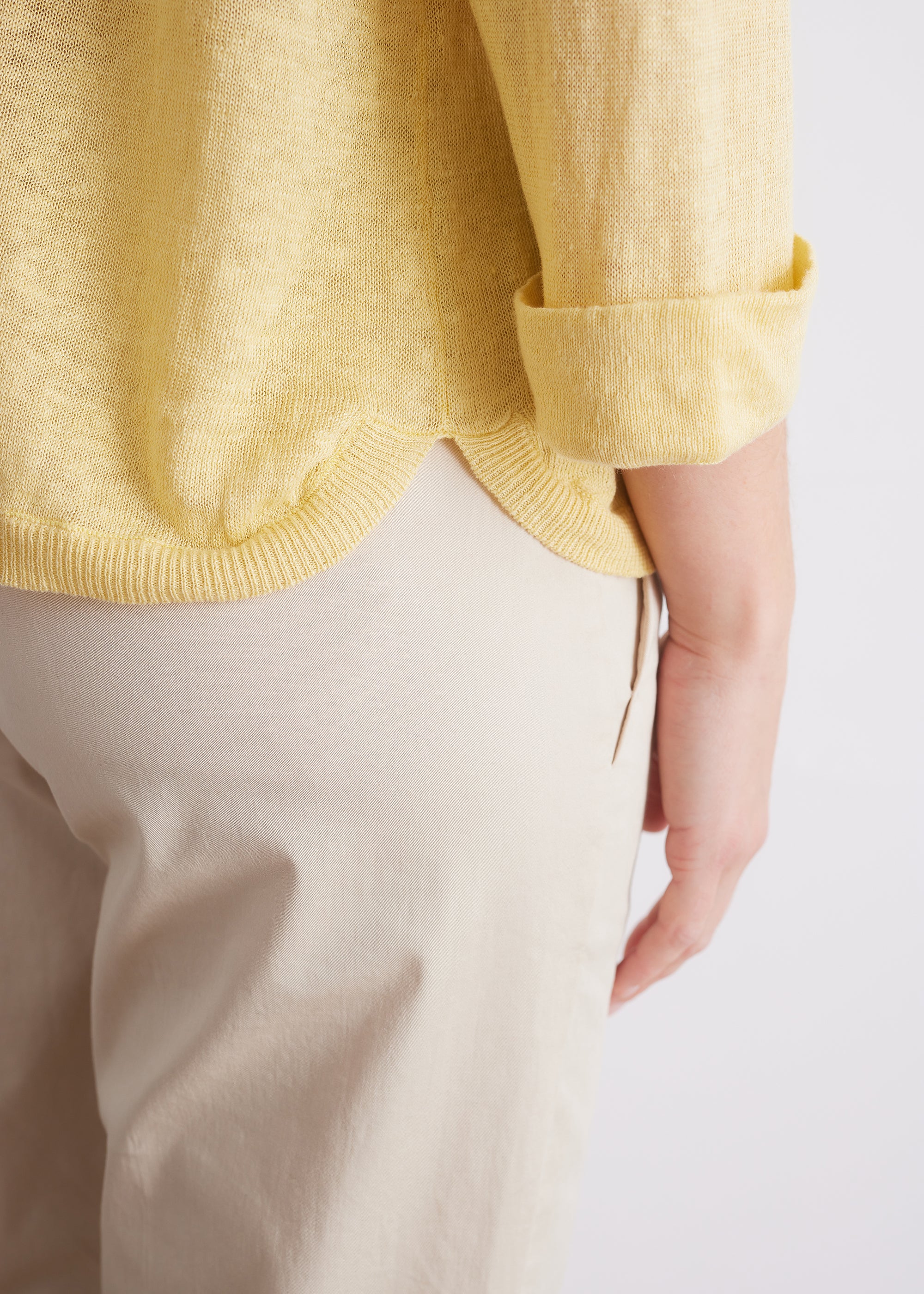Leinenpullover mit Rundhalsausschnitt