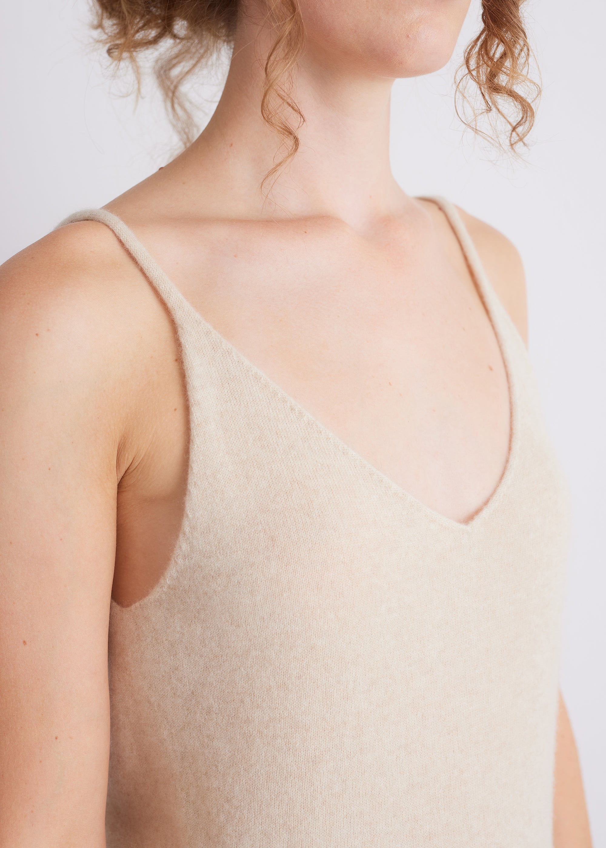 Kaschmir-Top mit V-Ausschnitt