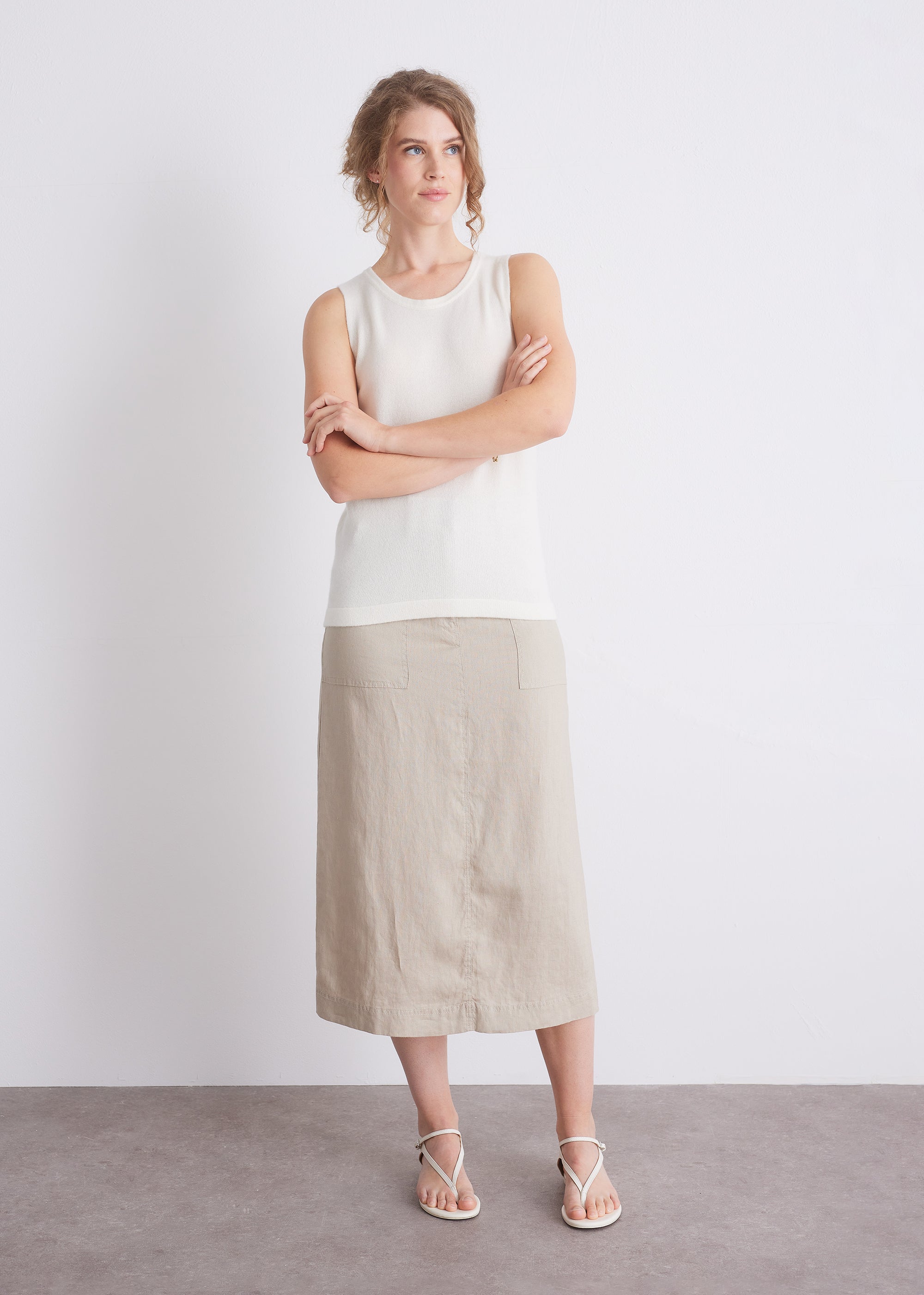 Kaschmir-Top mit Rundhalsausschnitt