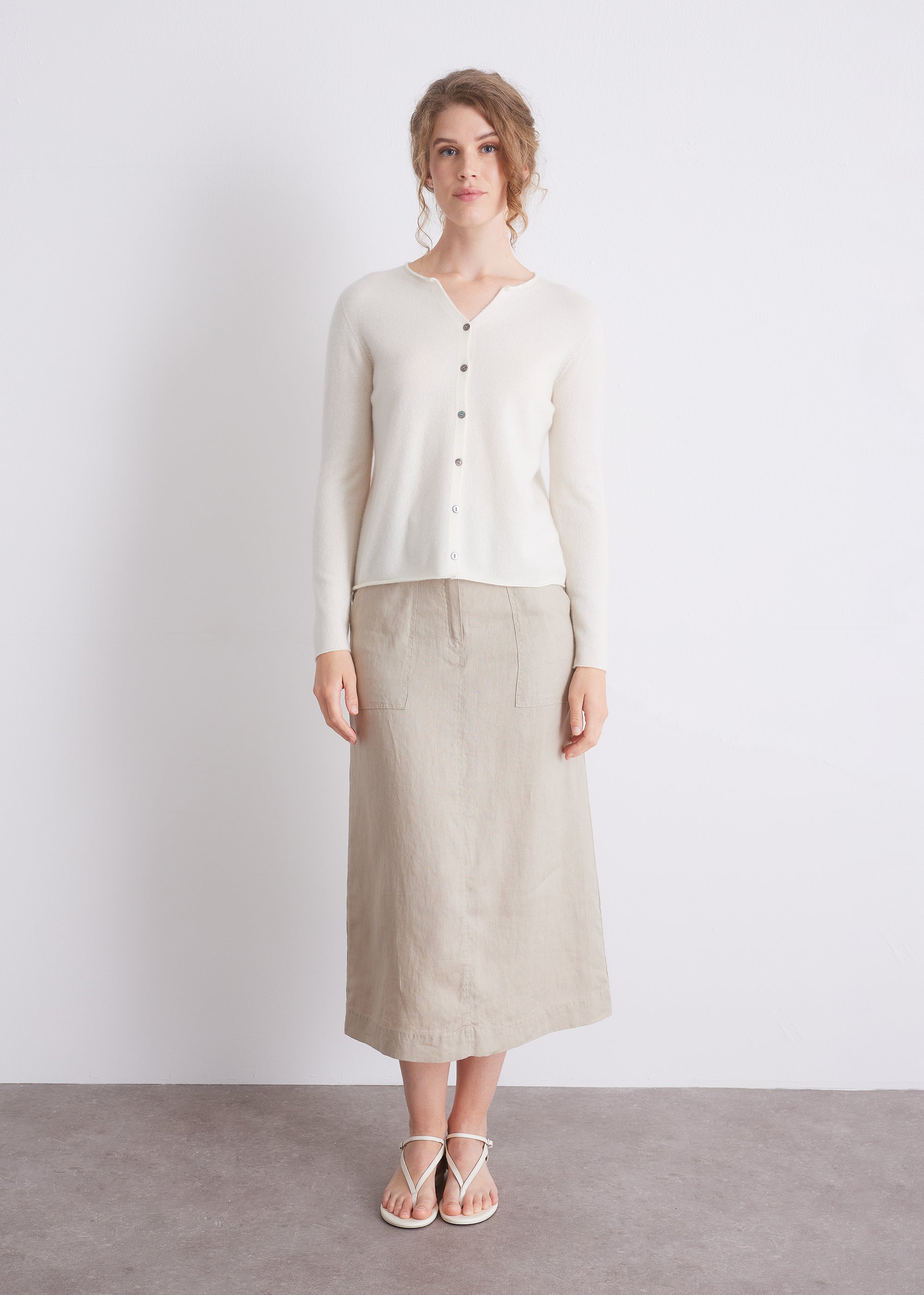 Kaschmir-Cardigan mit Knopfleiste