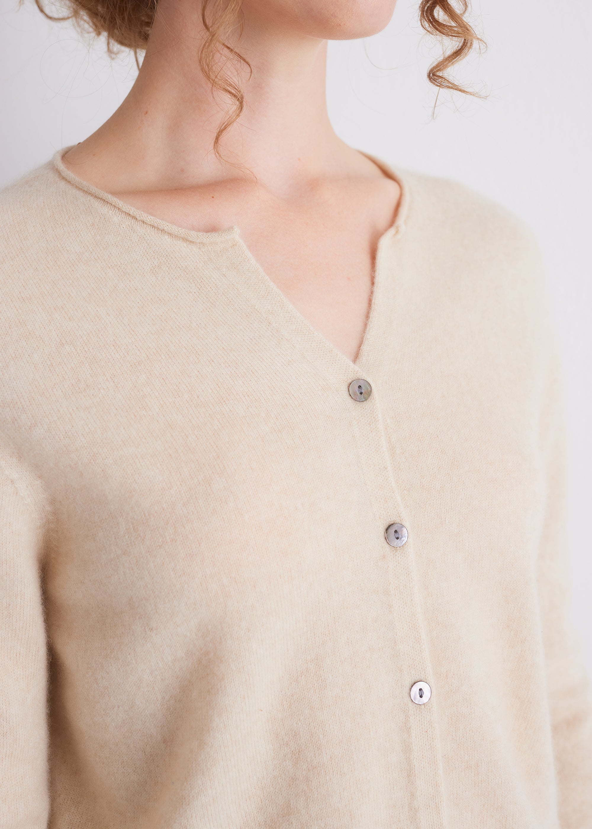 Kaschmir-Cardigan mit Knopfleiste