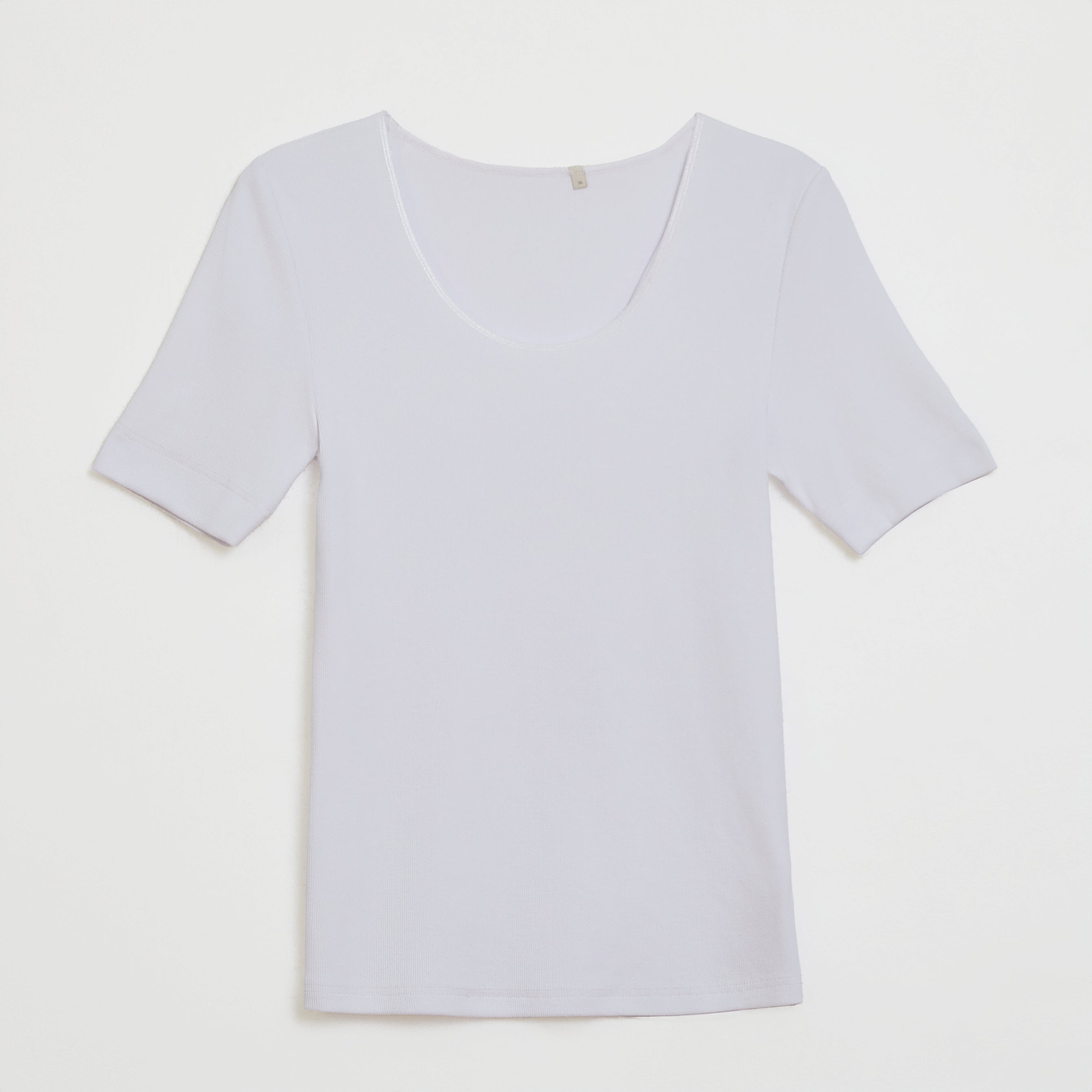 Ripp-T-Shirt aus Viskose-Baumwoll-Mix