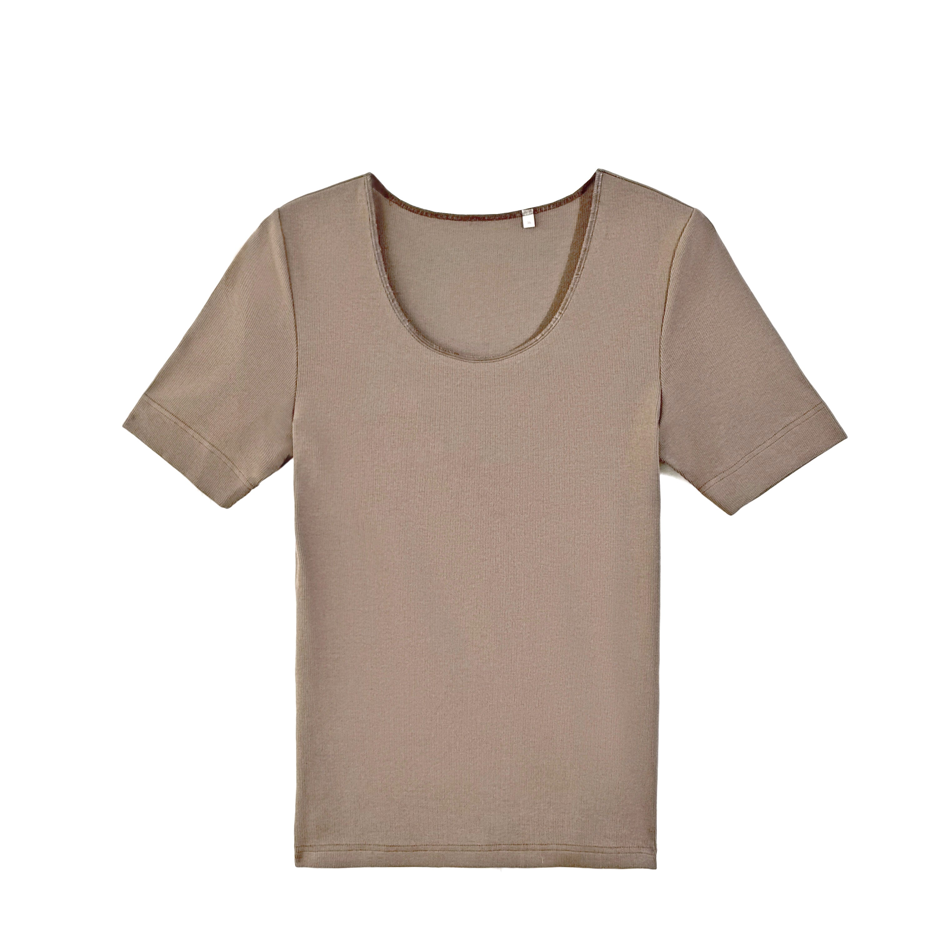 Ripp-T-Shirt aus Viskose-Baumwoll-Mix