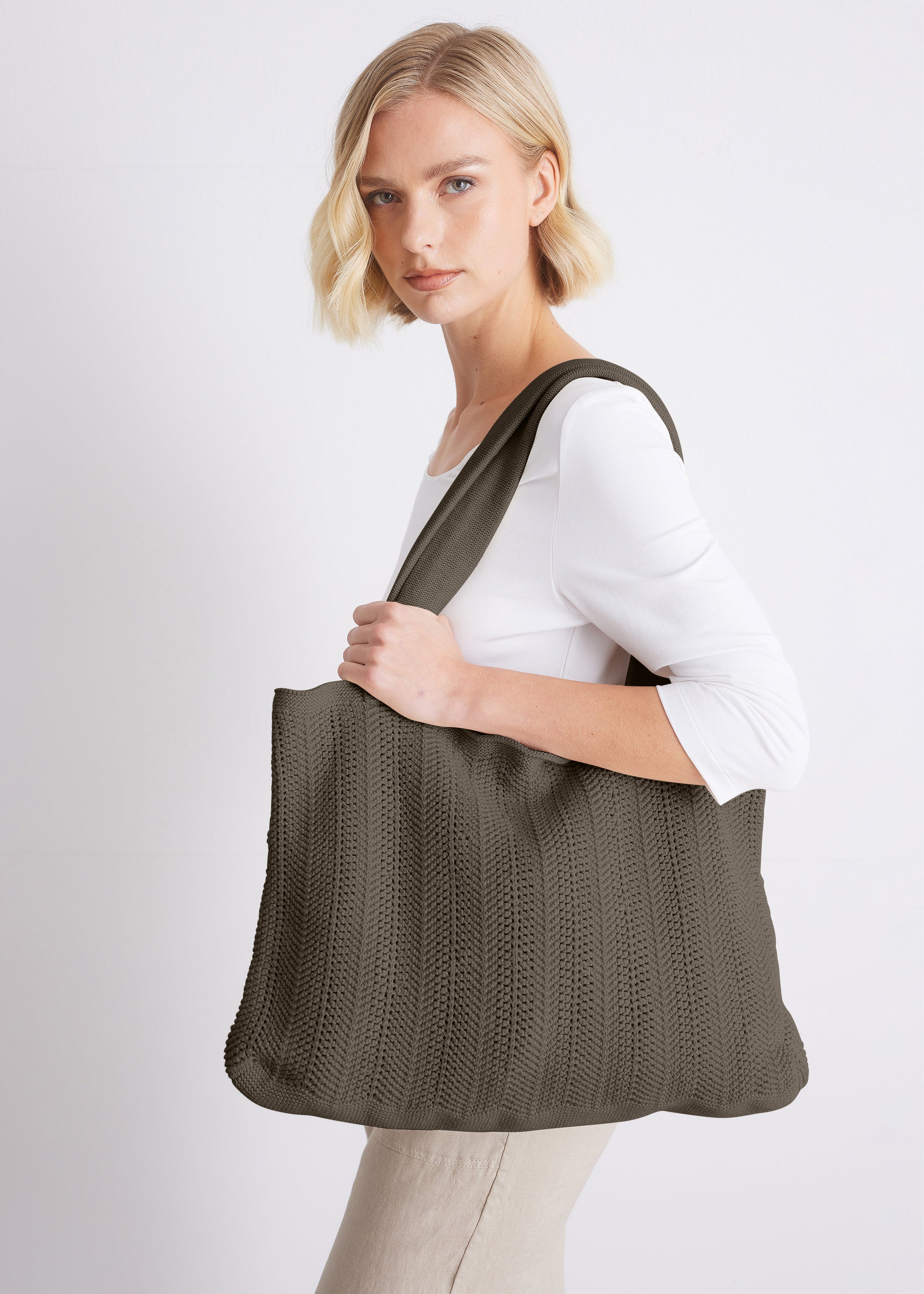 Stricktasche aus GOTS-zertifizierter Baumwolle