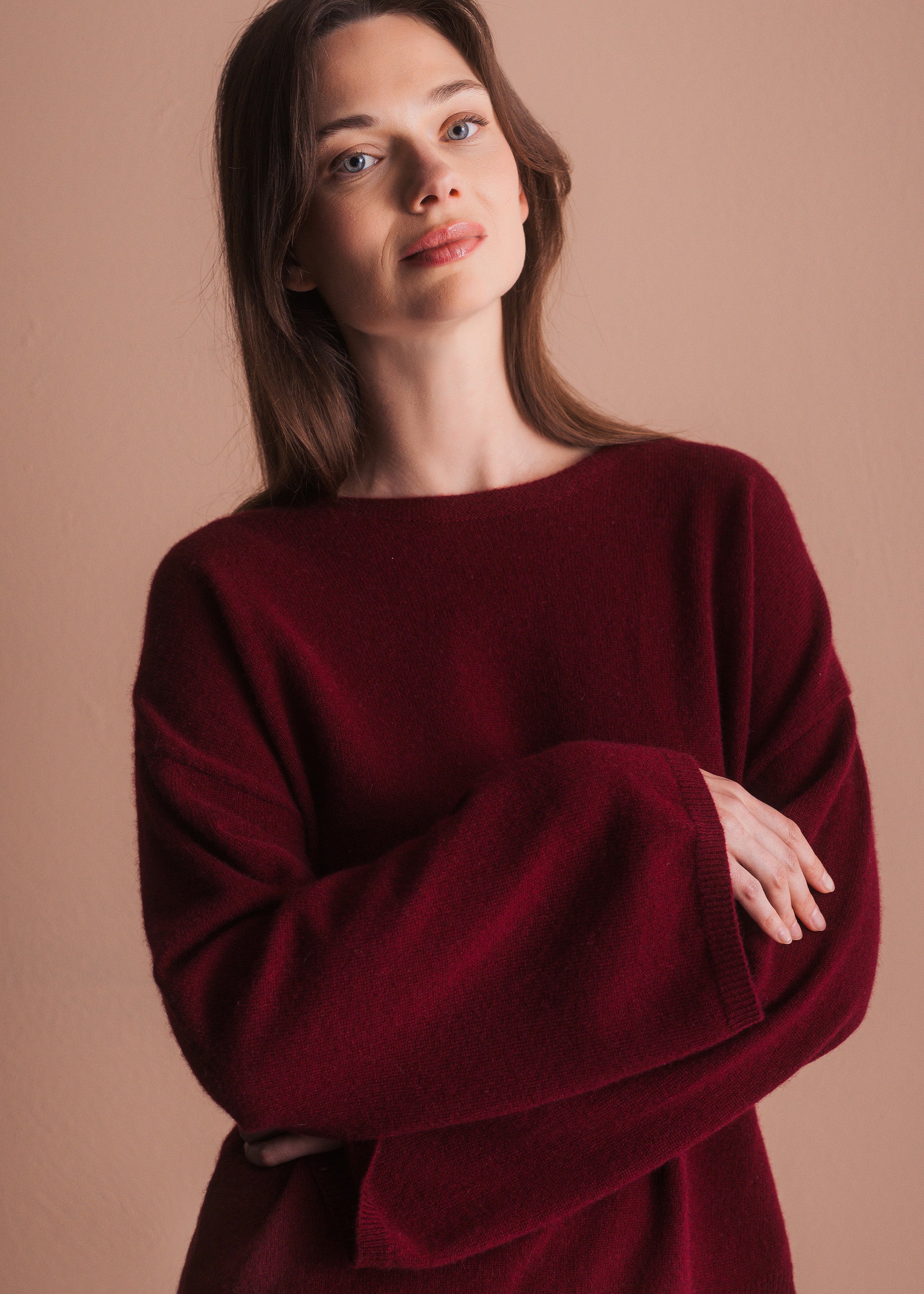 Kaschmirpullover mit weitem Ausschnitt