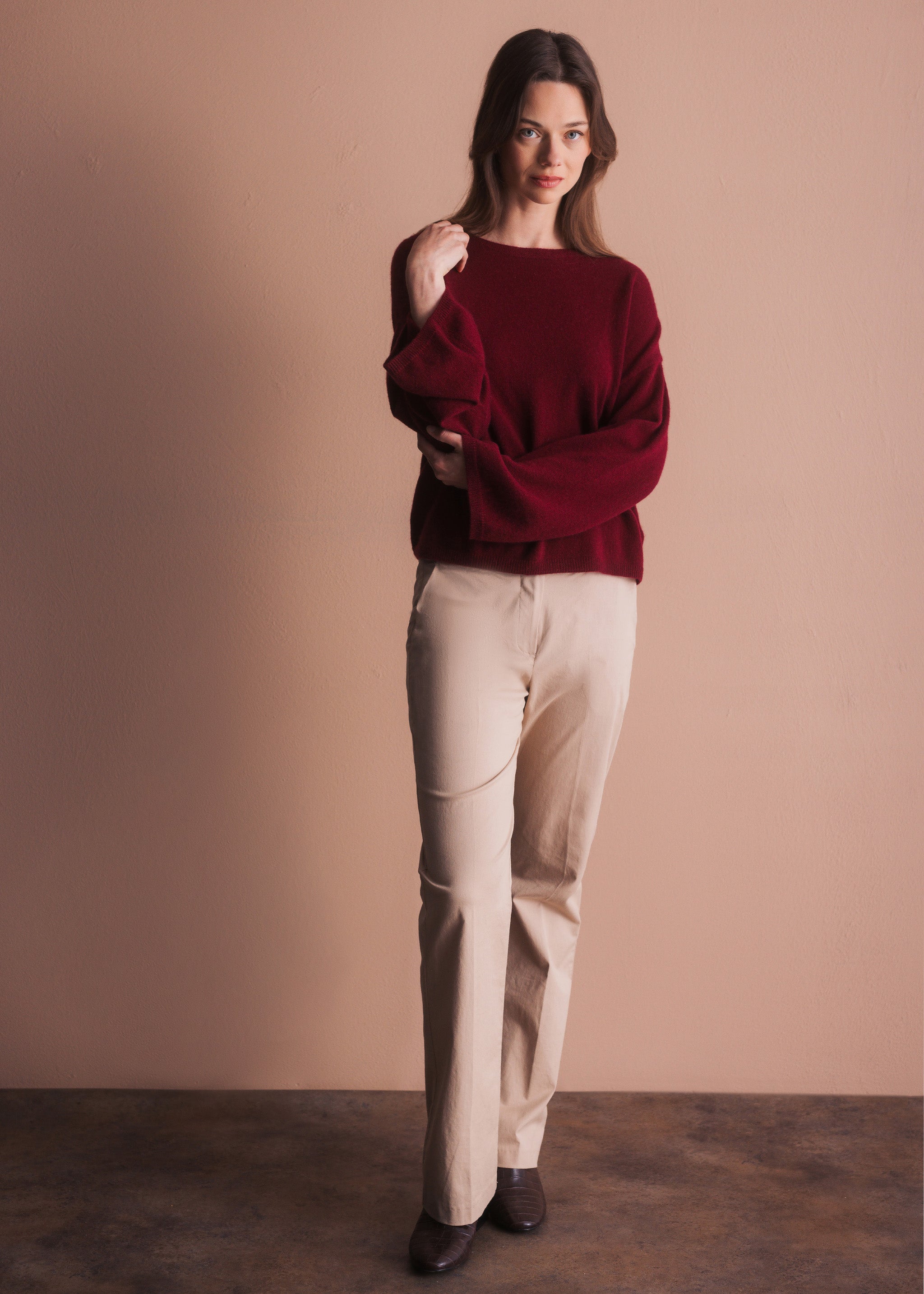 Kaschmirpullover mit weitem Ausschnitt