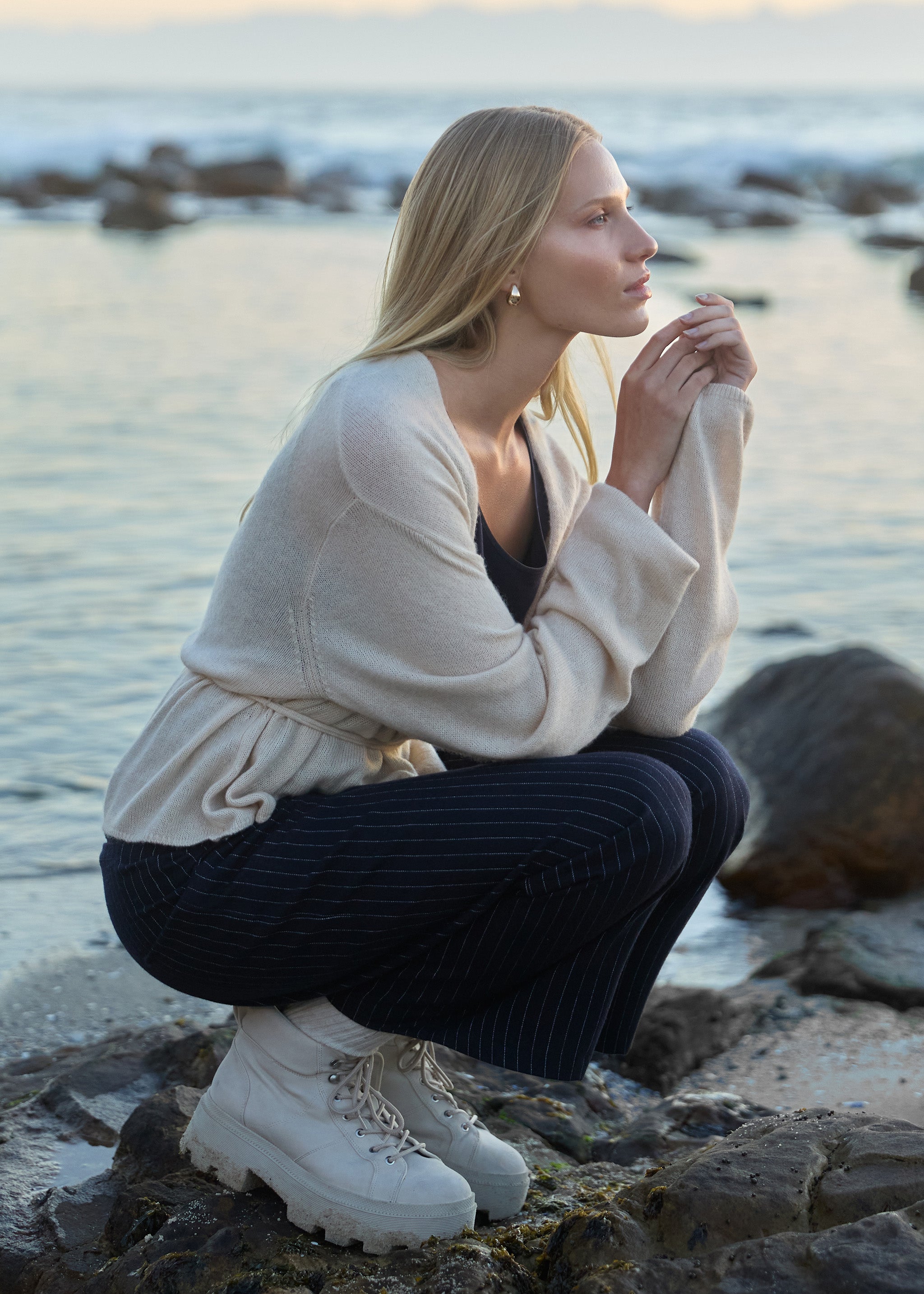 Cardigan mit Bindegürtel