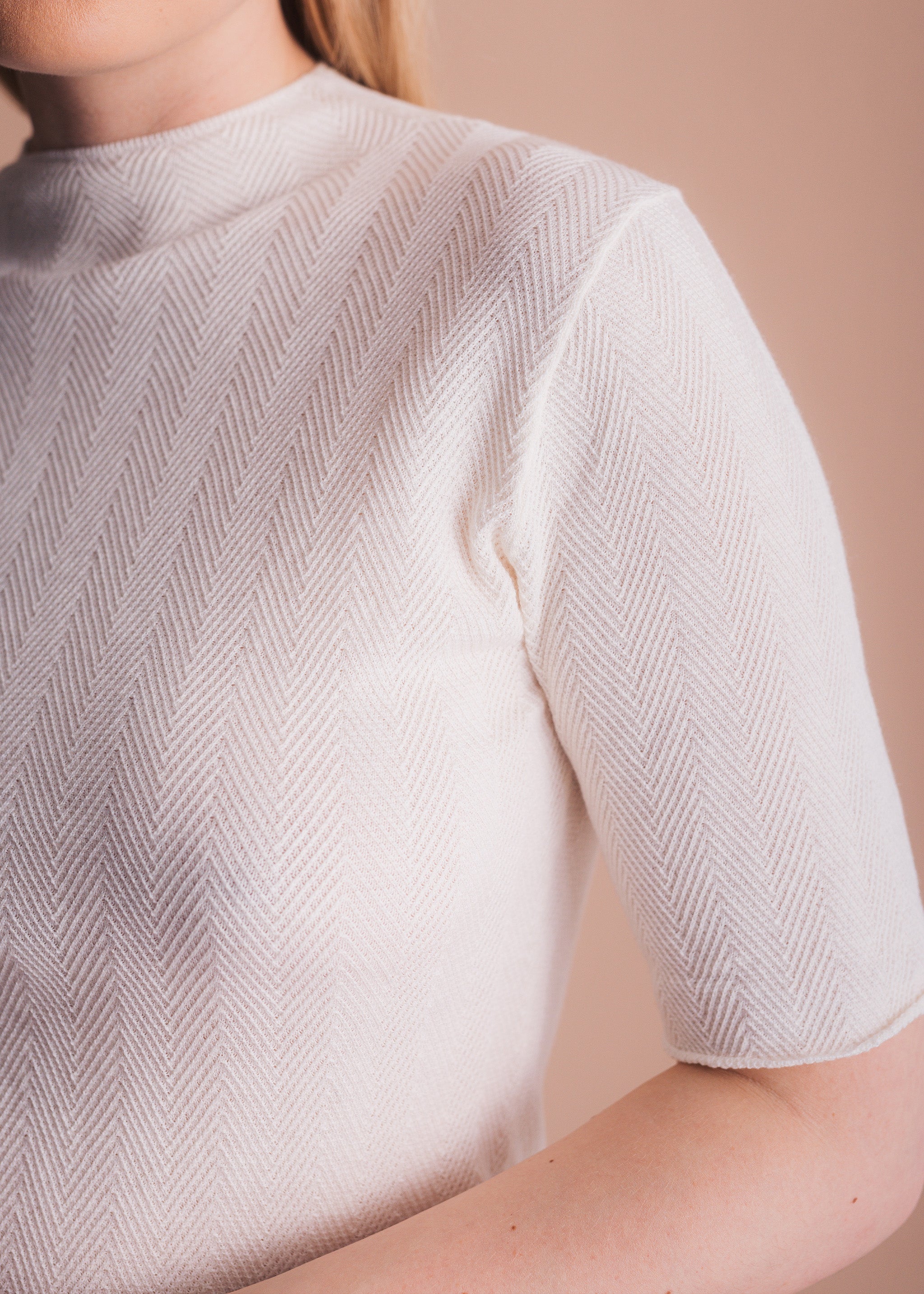Strickshirt mit Fischgrätmuster