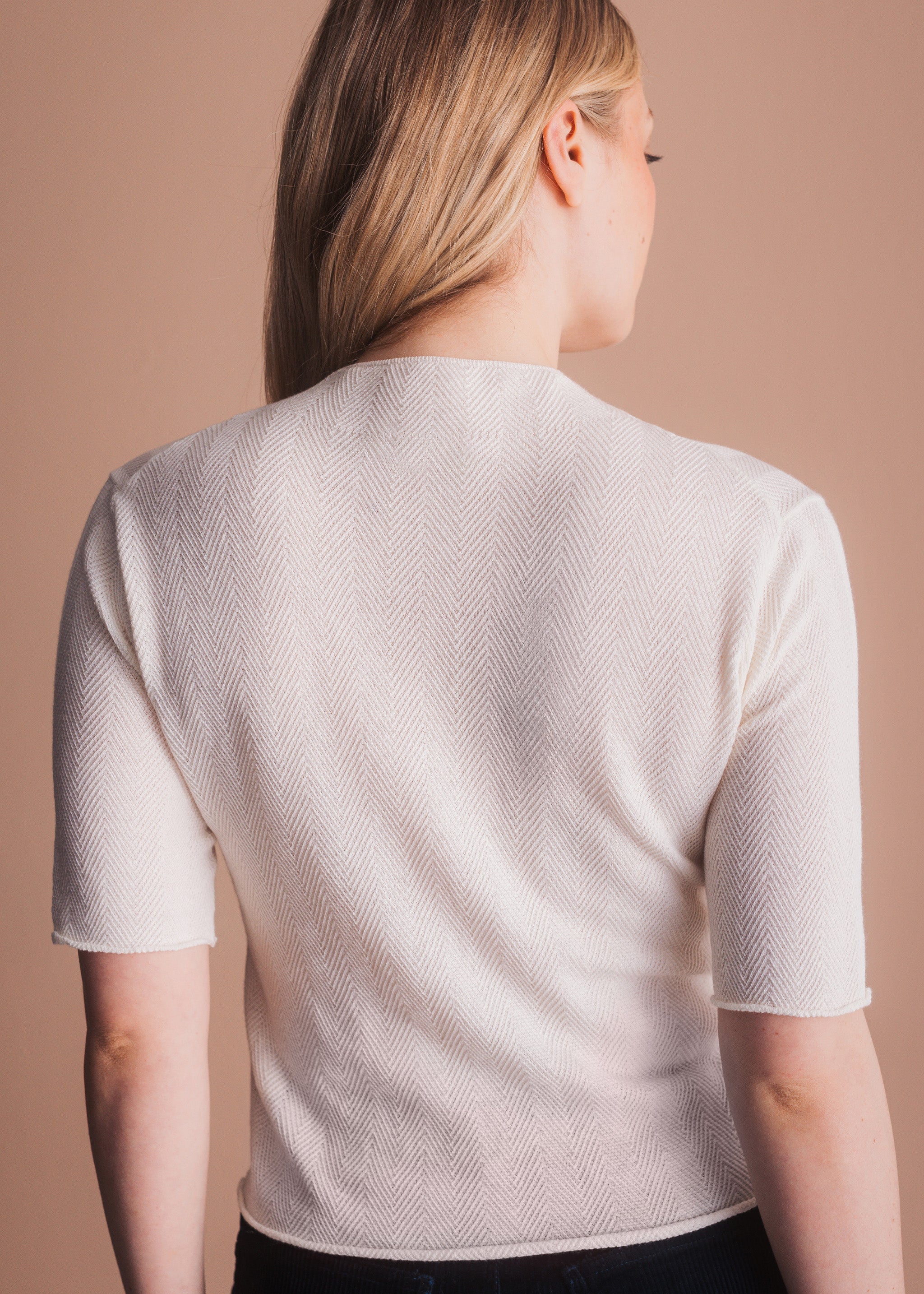 Strickshirt mit Fischgrätmuster