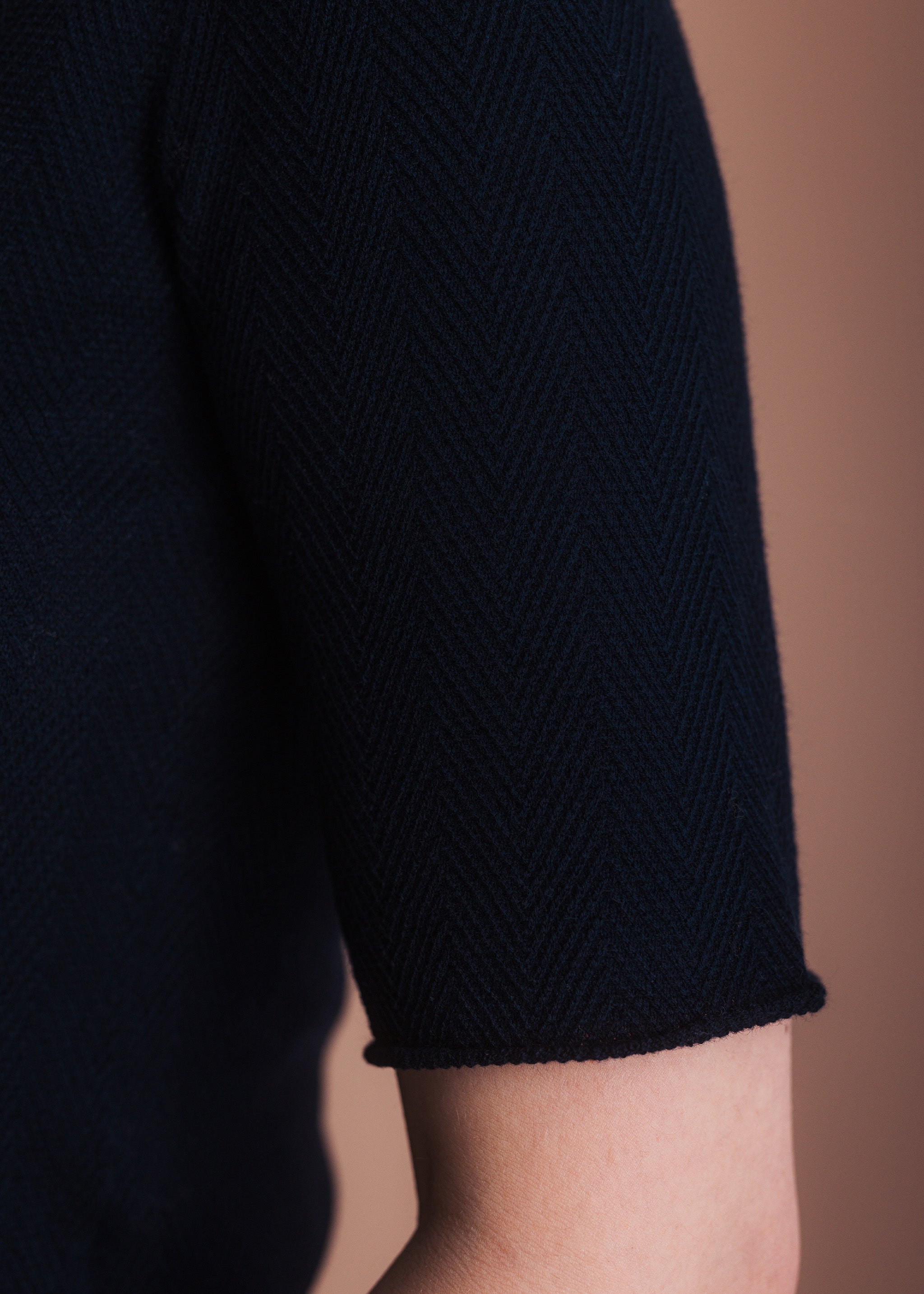 Strickshirt mit Fischgrätmuster