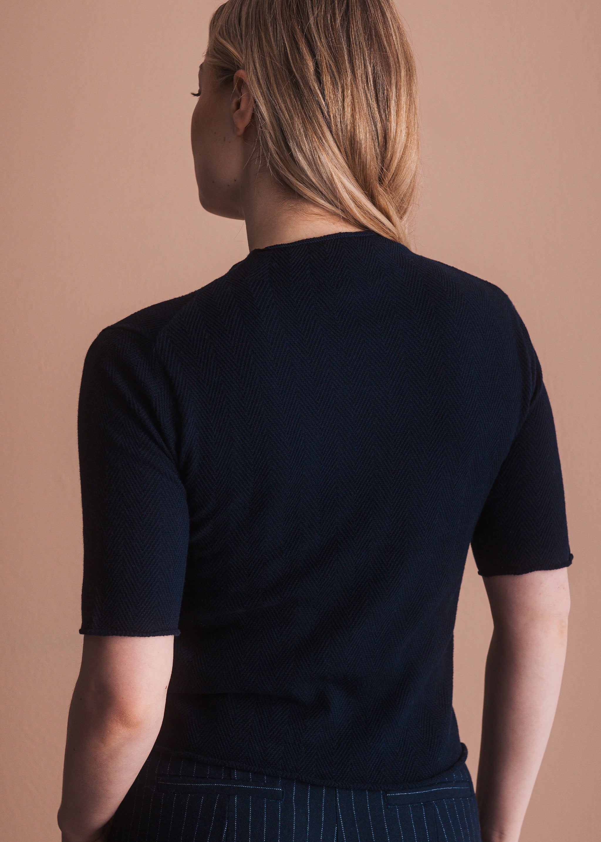 Strickshirt mit Fischgrätmuster