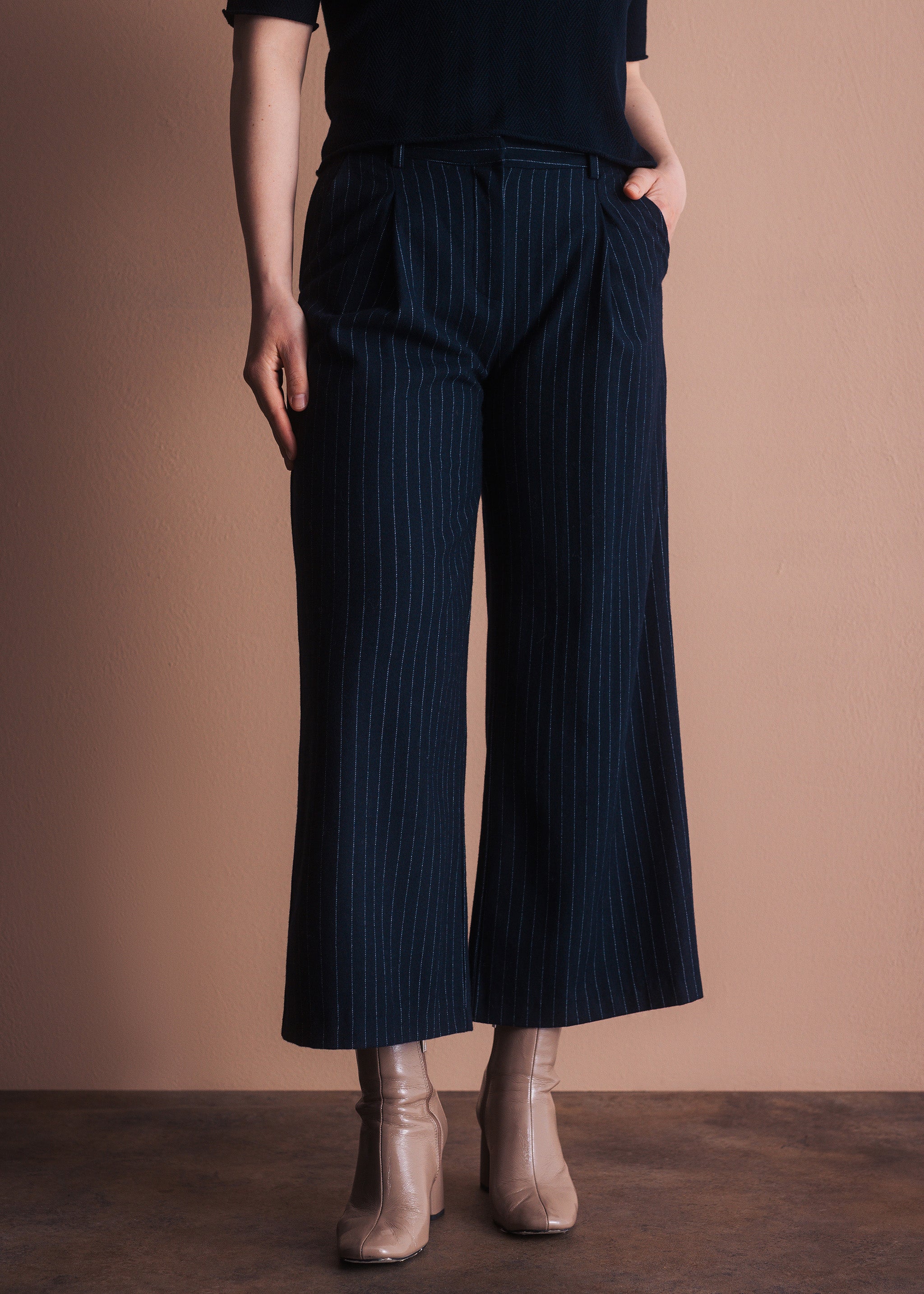 Nadelstreifen-Culotte aus Wolle