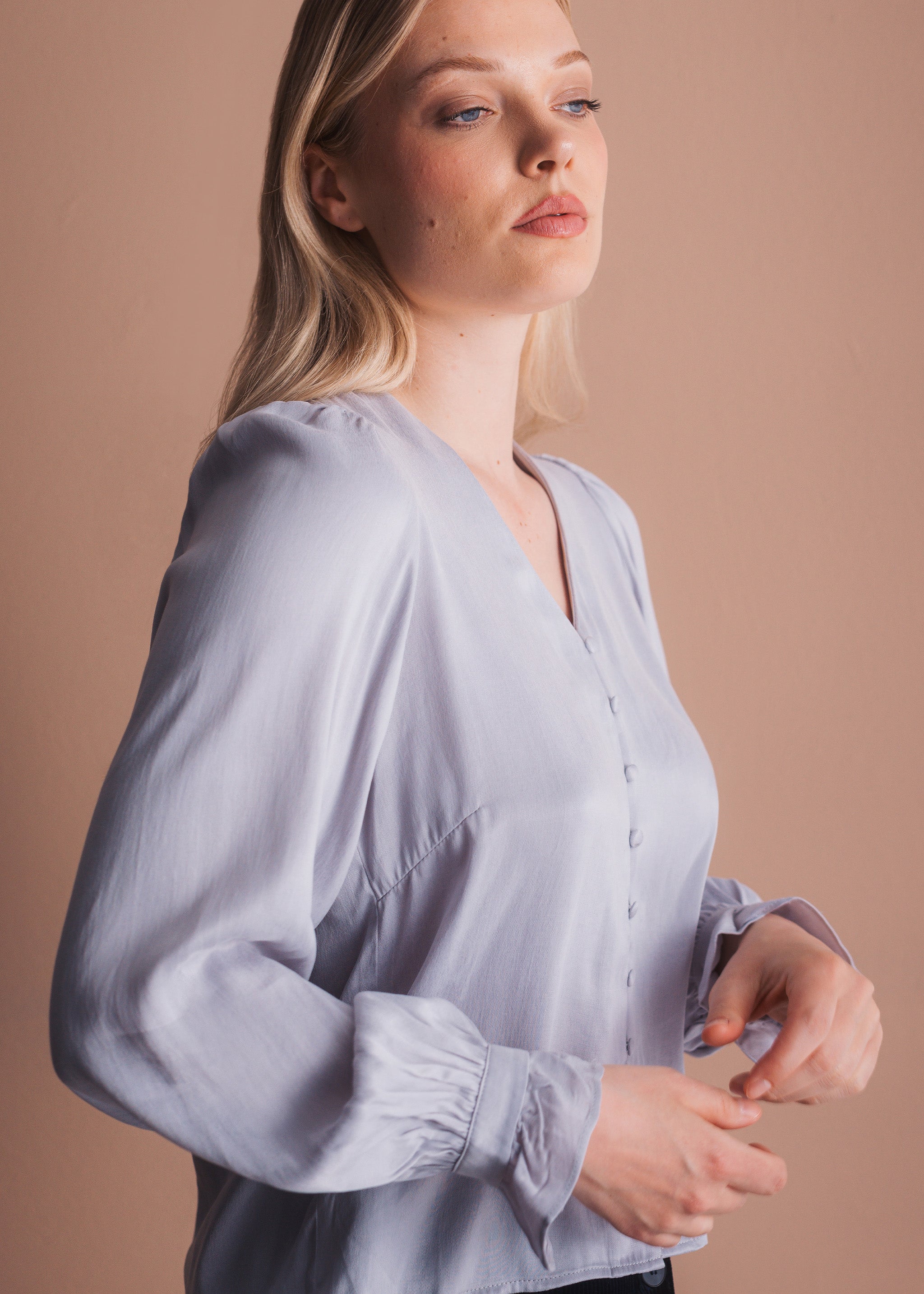 Bluse mit Rüschenmanschette