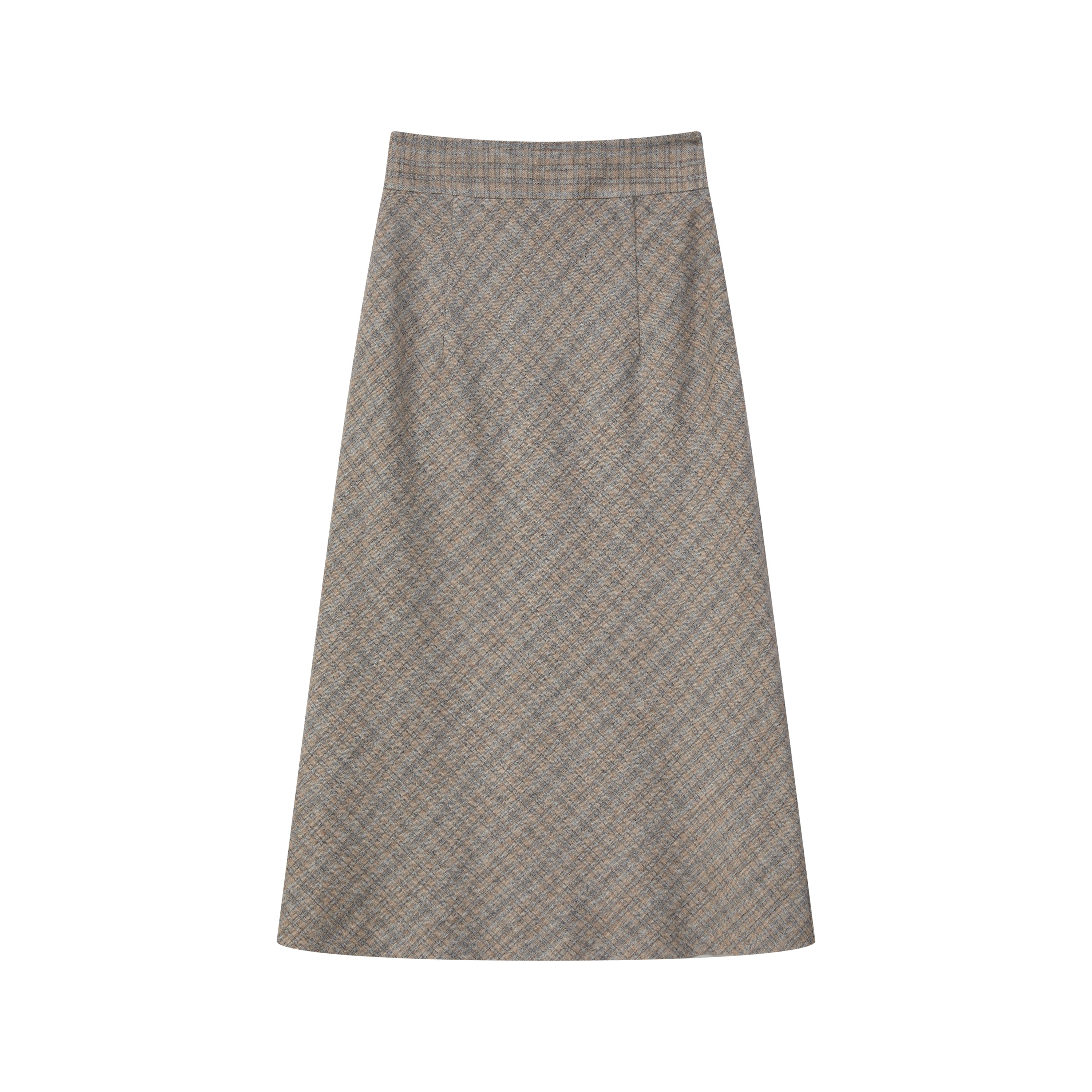 Karierter Midirock aus Wolle