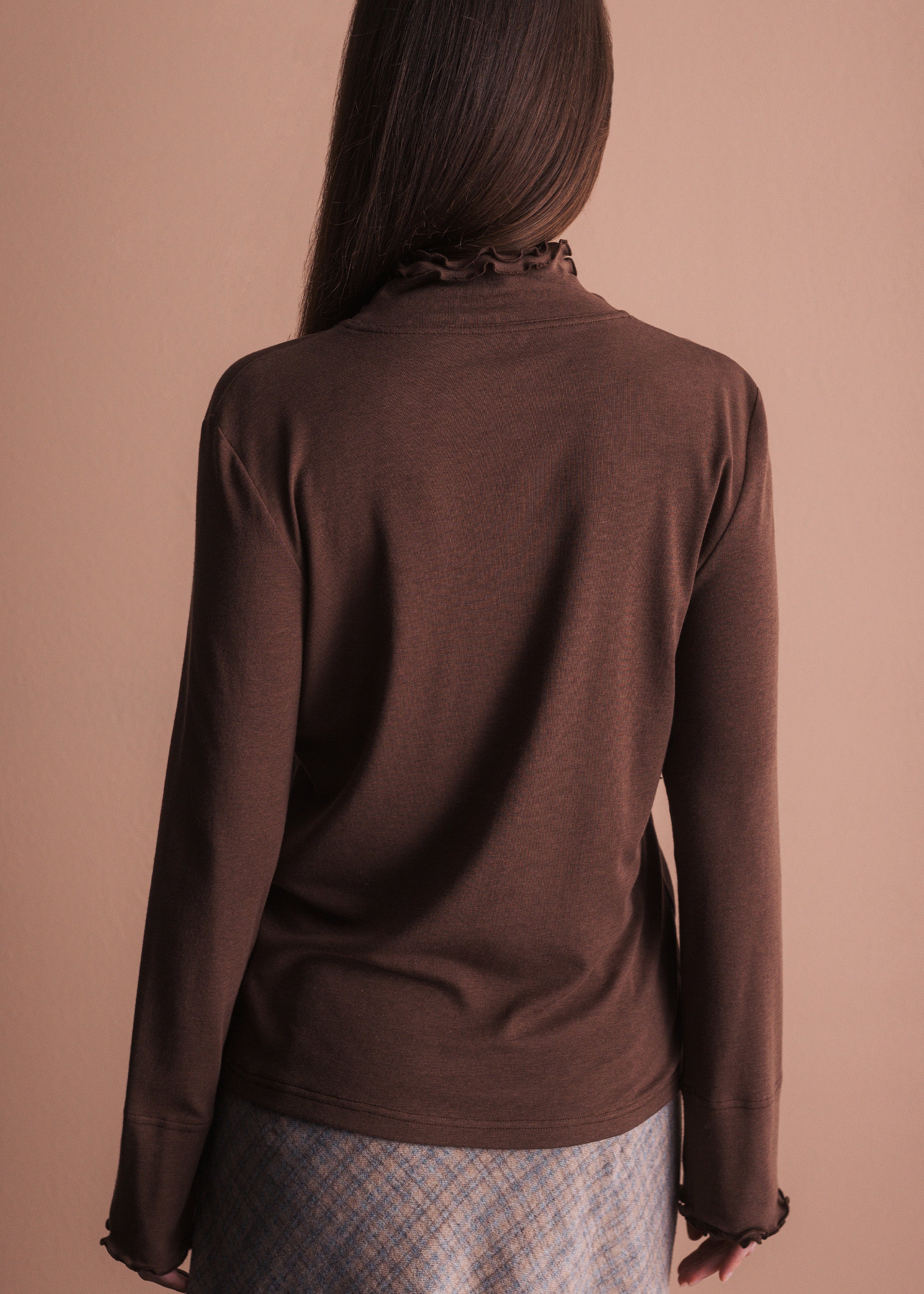 Shirt mit Rüschenkragen