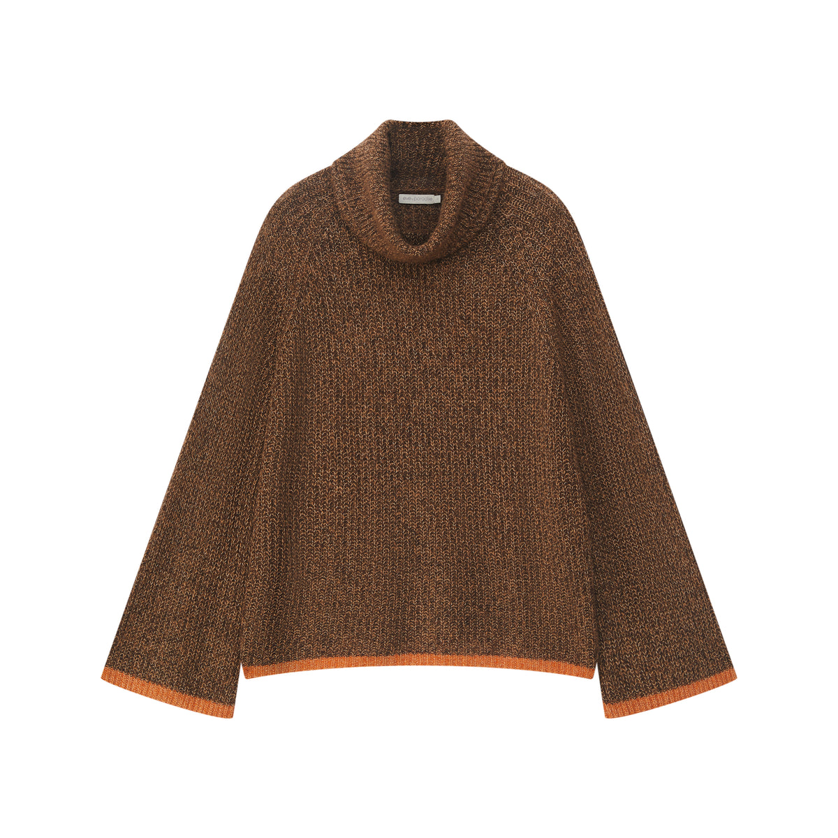 Rollkragenpullover mit Kontrastbund