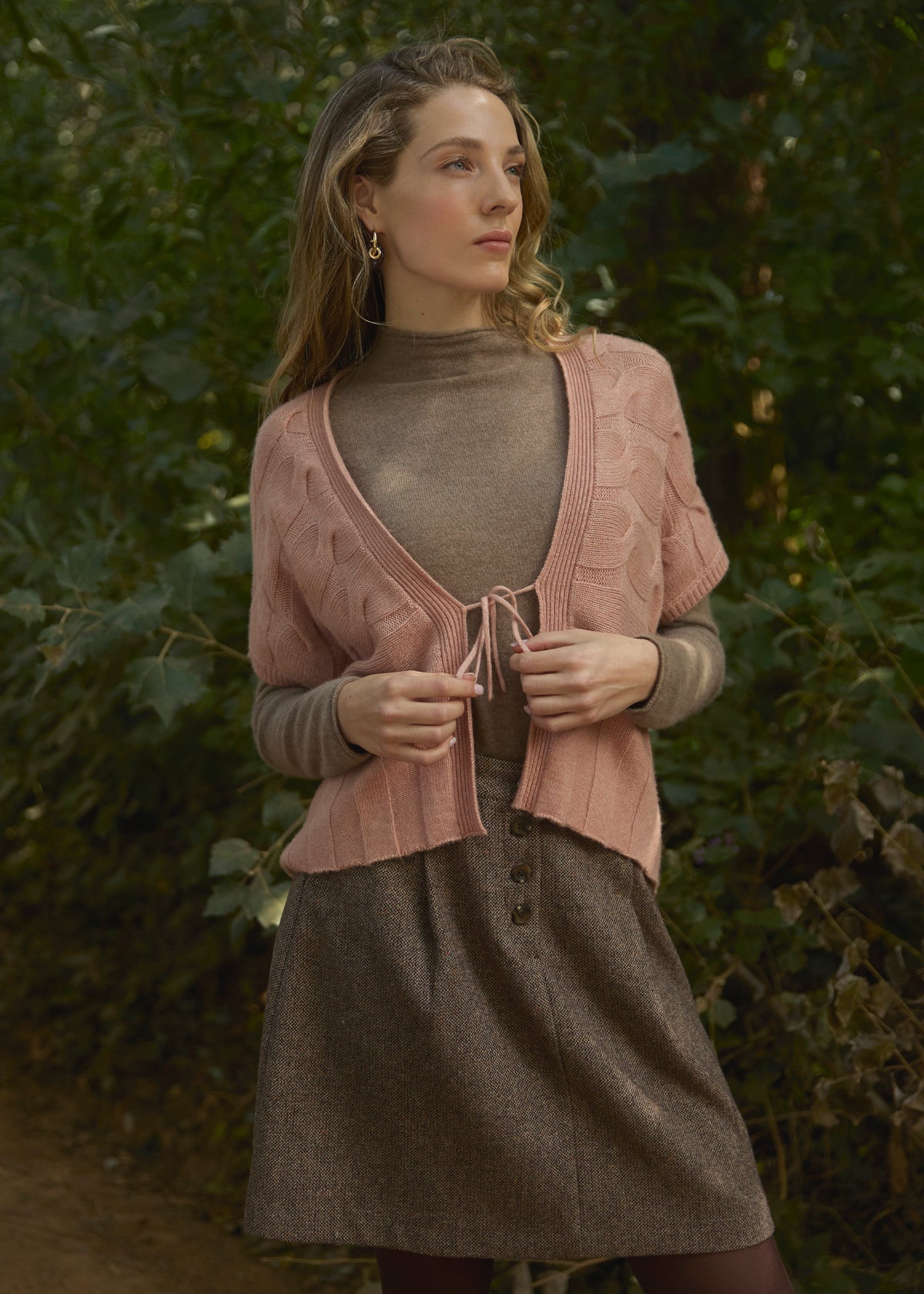 Strickjacke mit Bindeband
