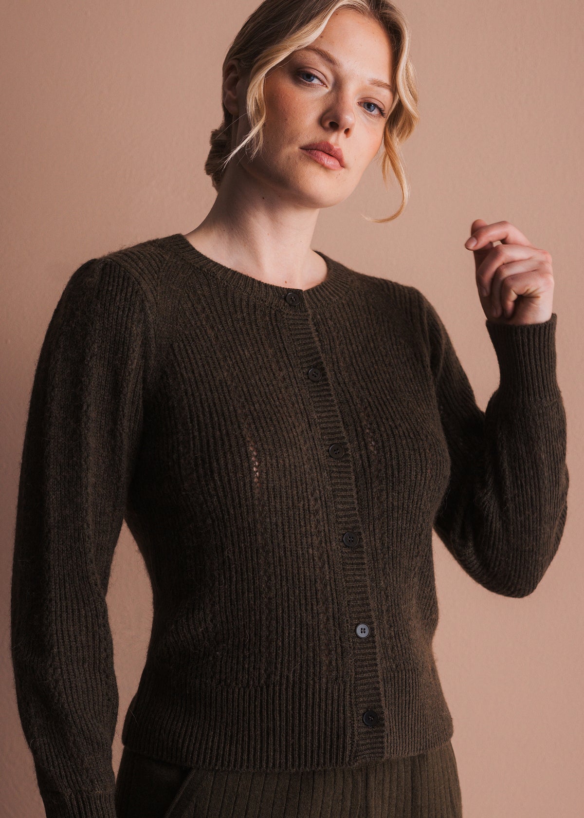 Cardigan with Button Placket