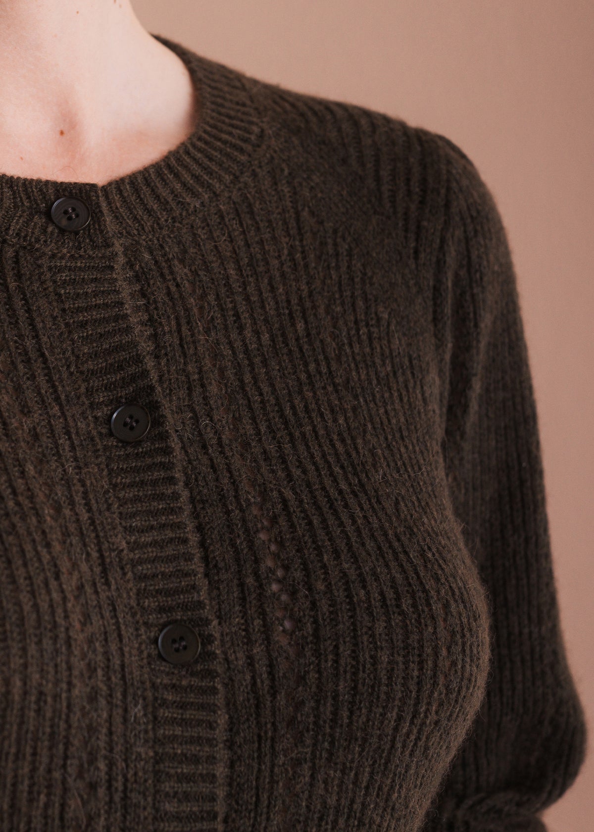 Cardigan with Button Placket