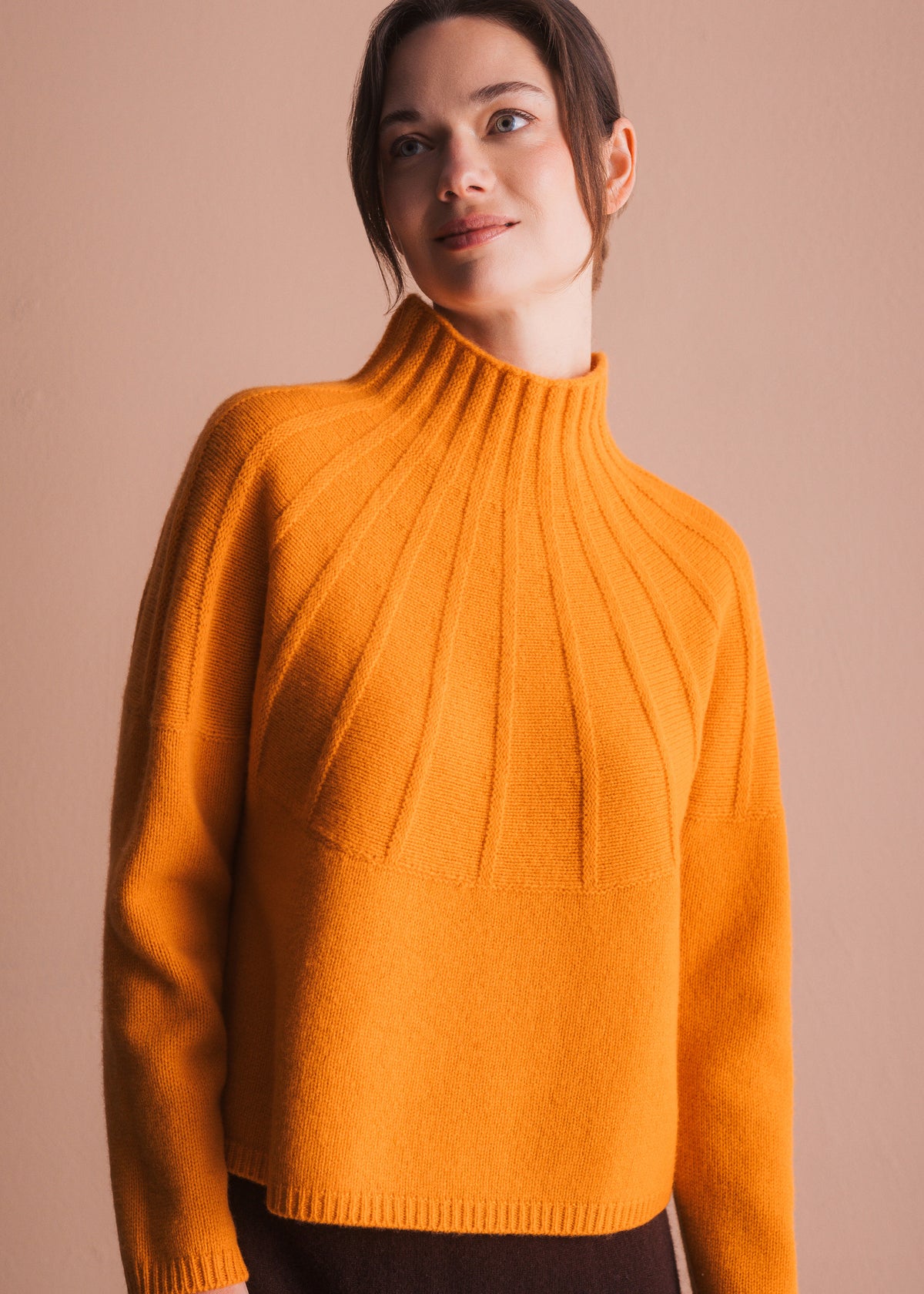 Pullover mit Stehkragen aus reiner Merinowolle
