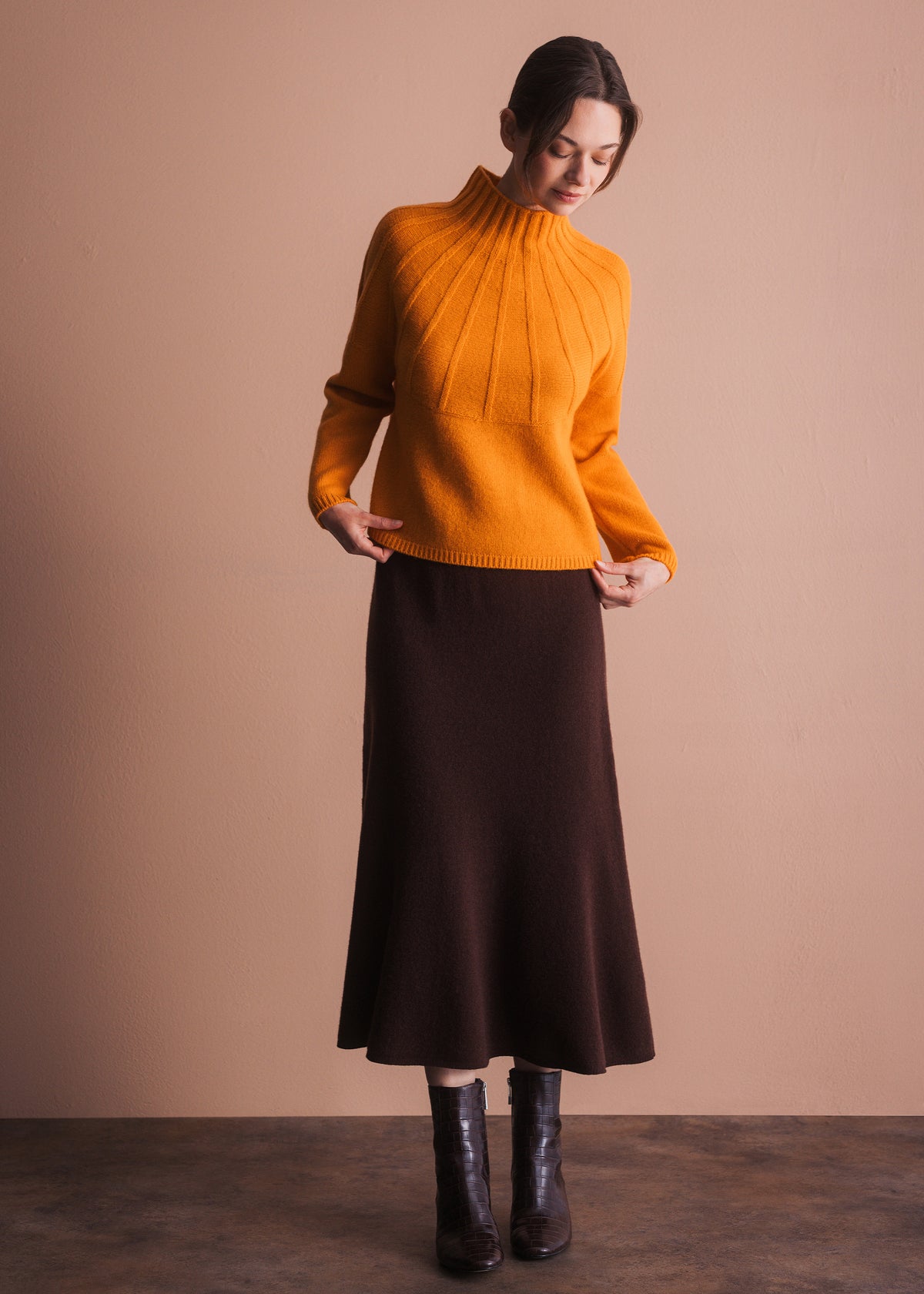 Pullover mit Stehkragen aus reiner Merinowolle