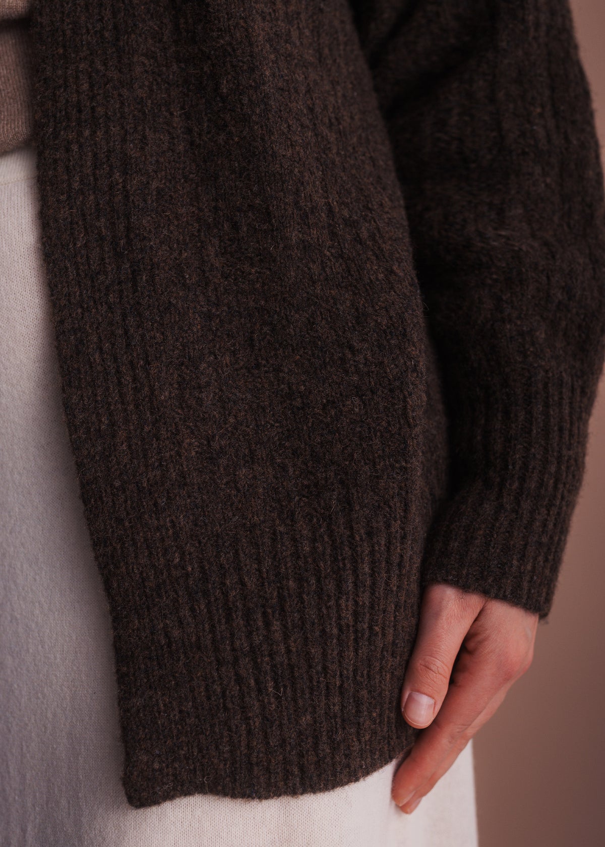 Offene Strickjacke