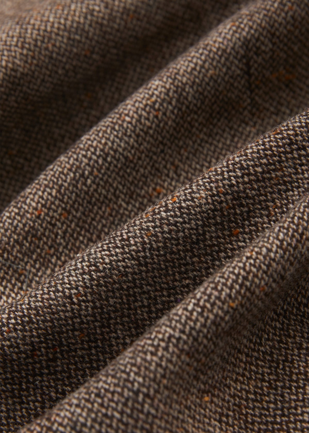 Weite Hose aus Donegal Tweed in Braun meliert