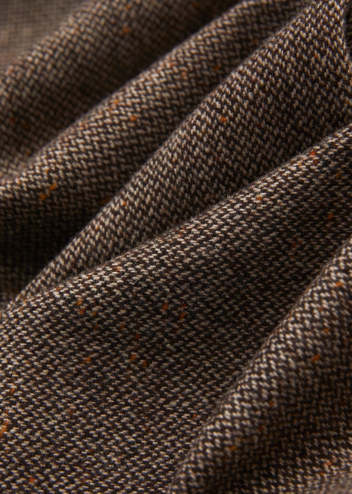 A-Linien-Minirock aus Donegal Tweed in Braun meliert
