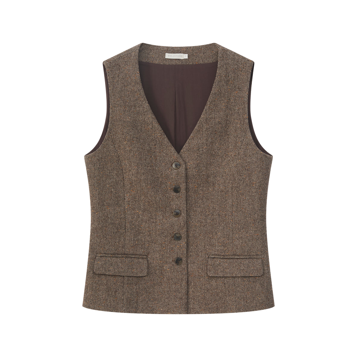 Weste aus Donegal Tweed in Braun meliert
